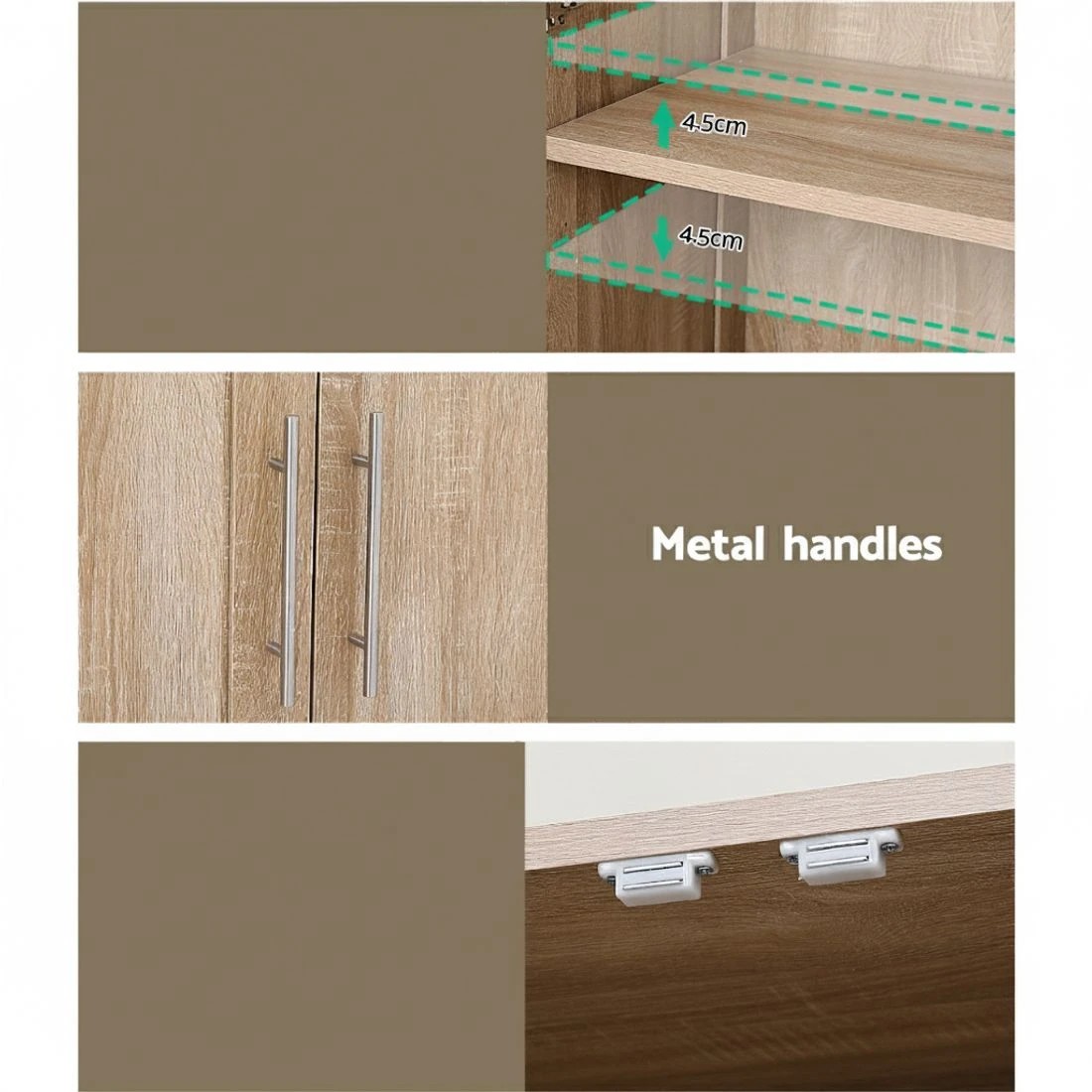 5 Artiss Buffet Sideboard Cupboard Cabinet Pantry Organiser Adjustable Shelves - Natural, 5 of 5