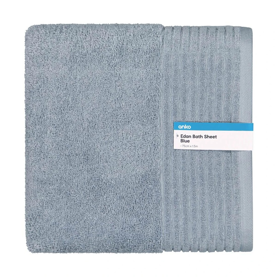 5 Edan Cotton Bath Sheet - Blue, 5 of 6