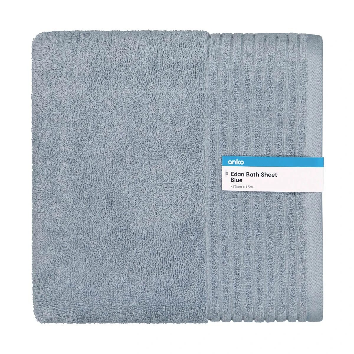 5 Edan Cotton Bath Sheet - Blue, 5 of 6