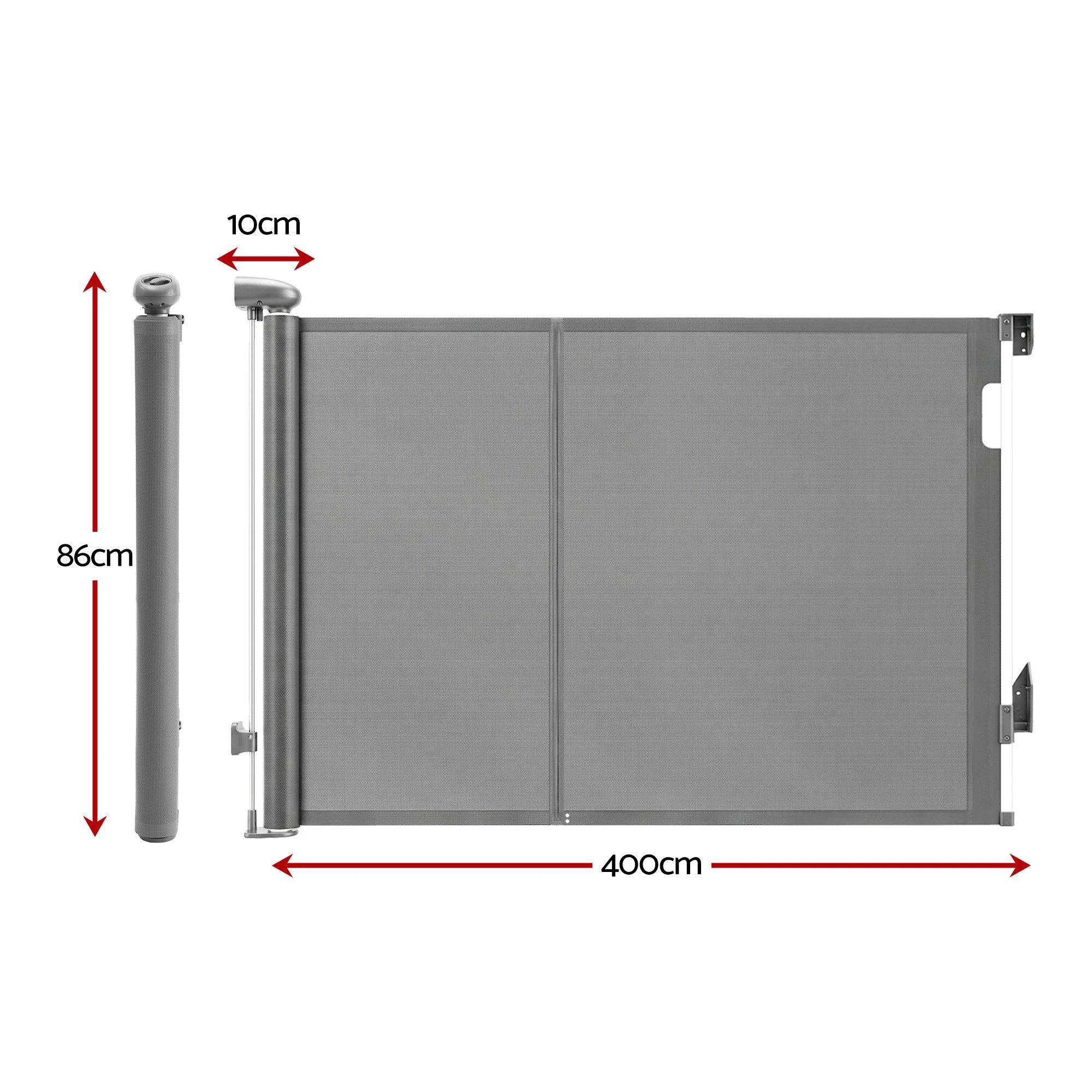 3 Keezi Retractable Gate Extends up to 400cm Baby Gate Pet Safety Fence Grey - Grey, 3 of 9