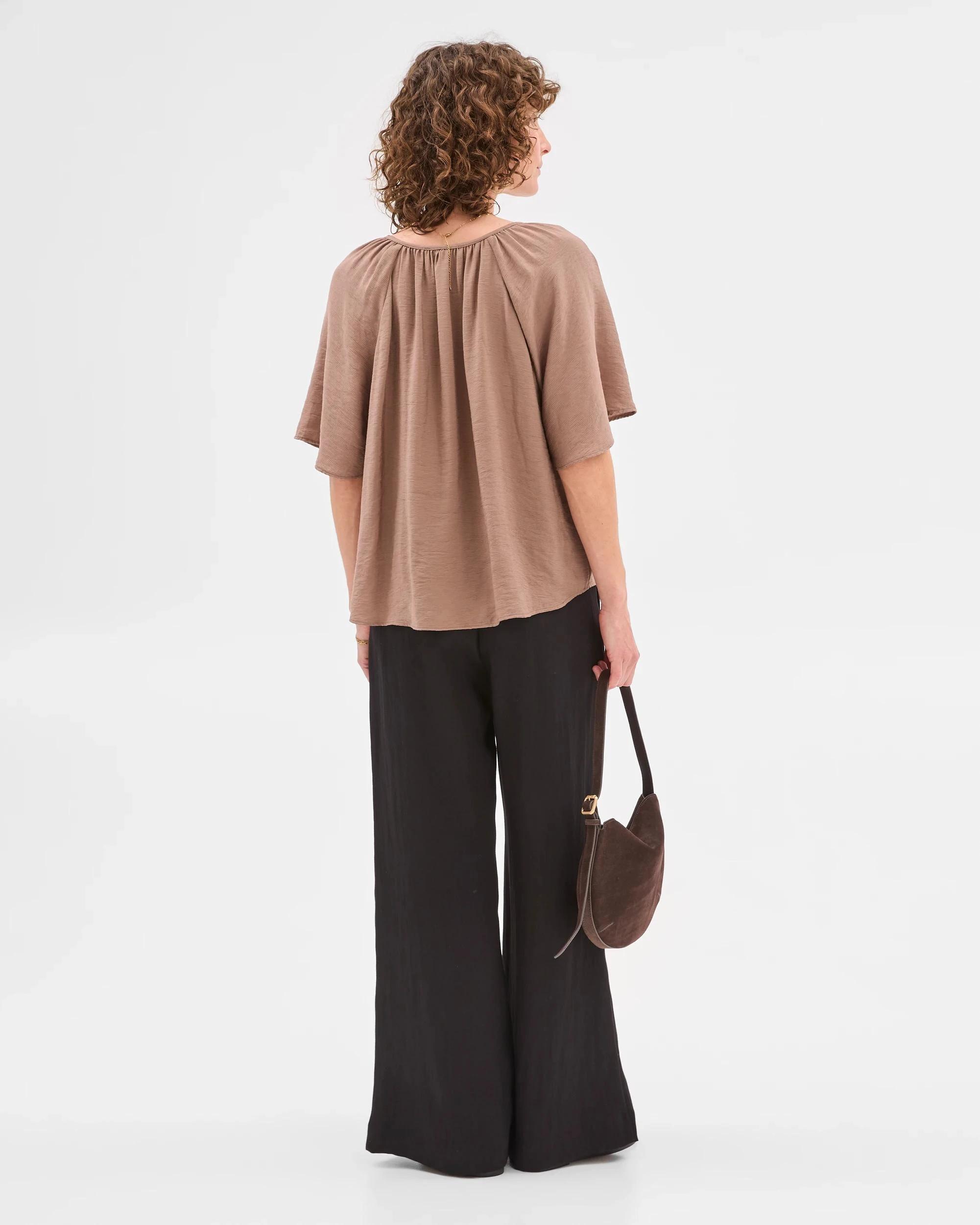6 Flutter Sleeve Blouse - Preview MOCHA, 6 of 8