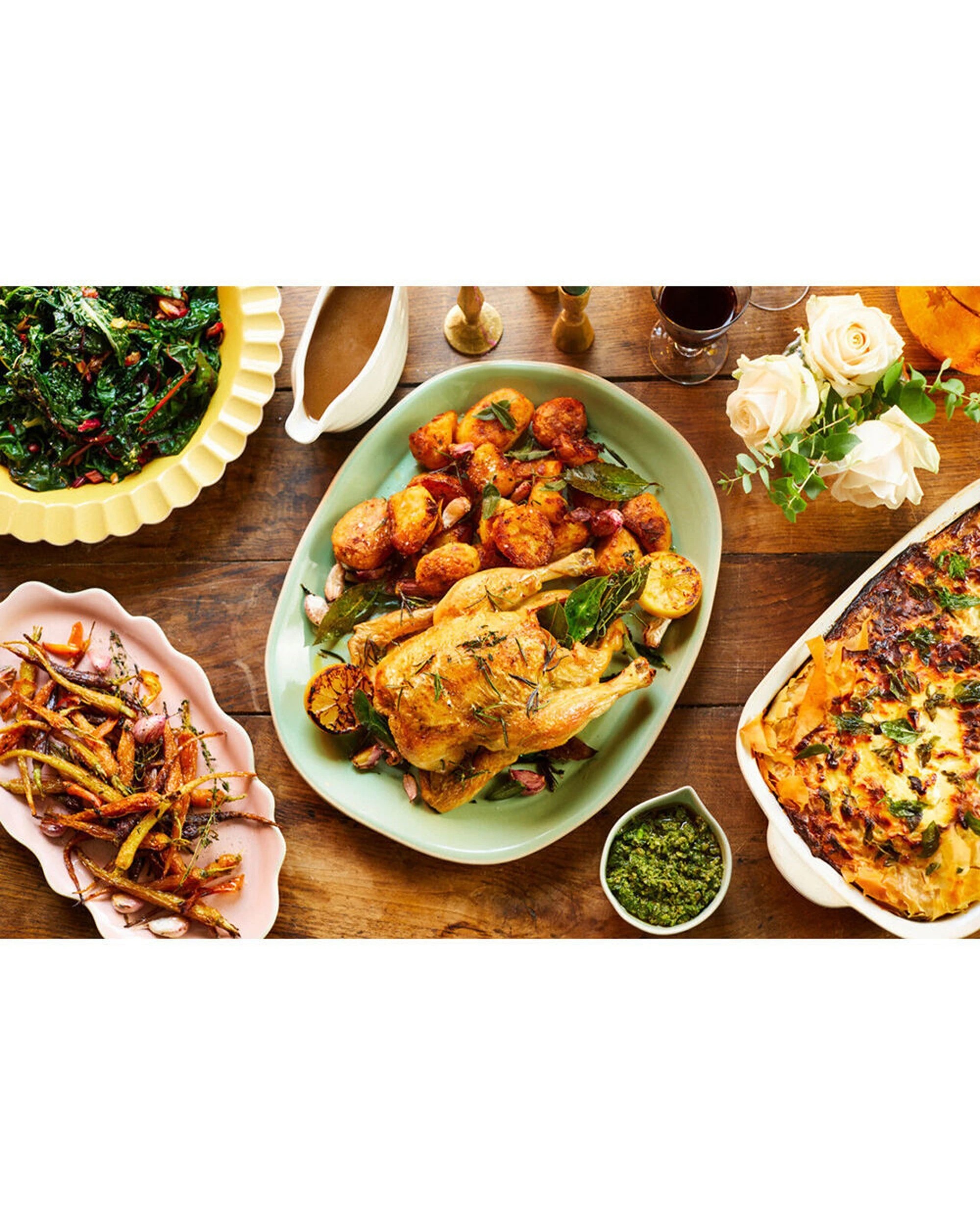 6 Jamie Oliver Stoneware Big Love Epic Roaster 39x25cm Durable Oven Safe 2PK - White, 6 of 6