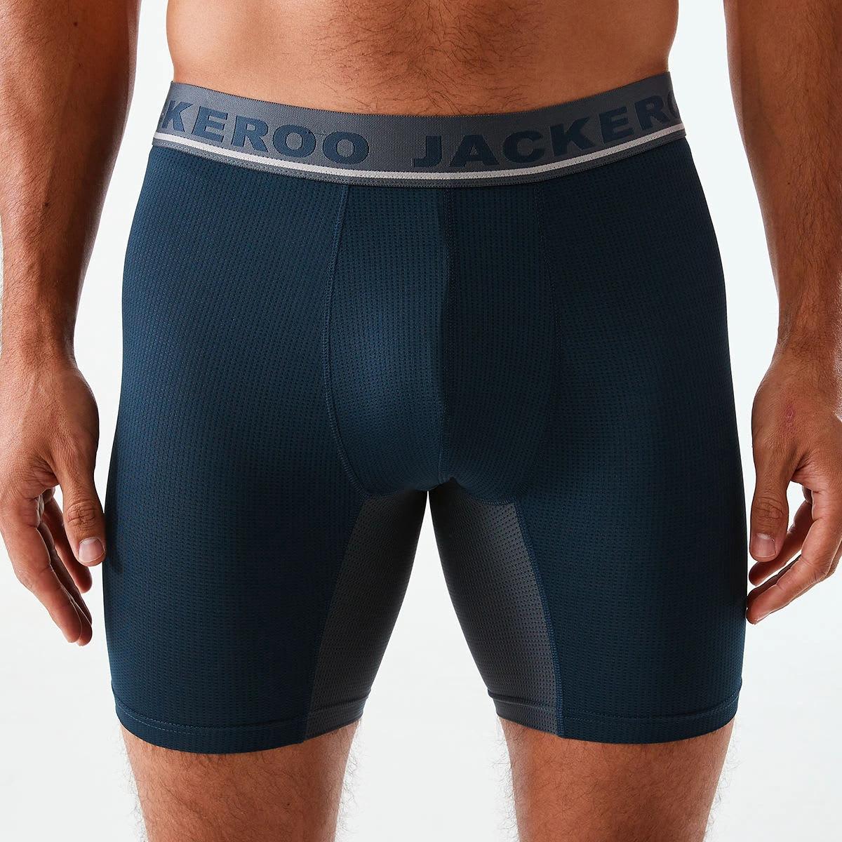 4 3 Pack Jackeroo Mid Length Mesh Trunks NAVY, 4 of 8