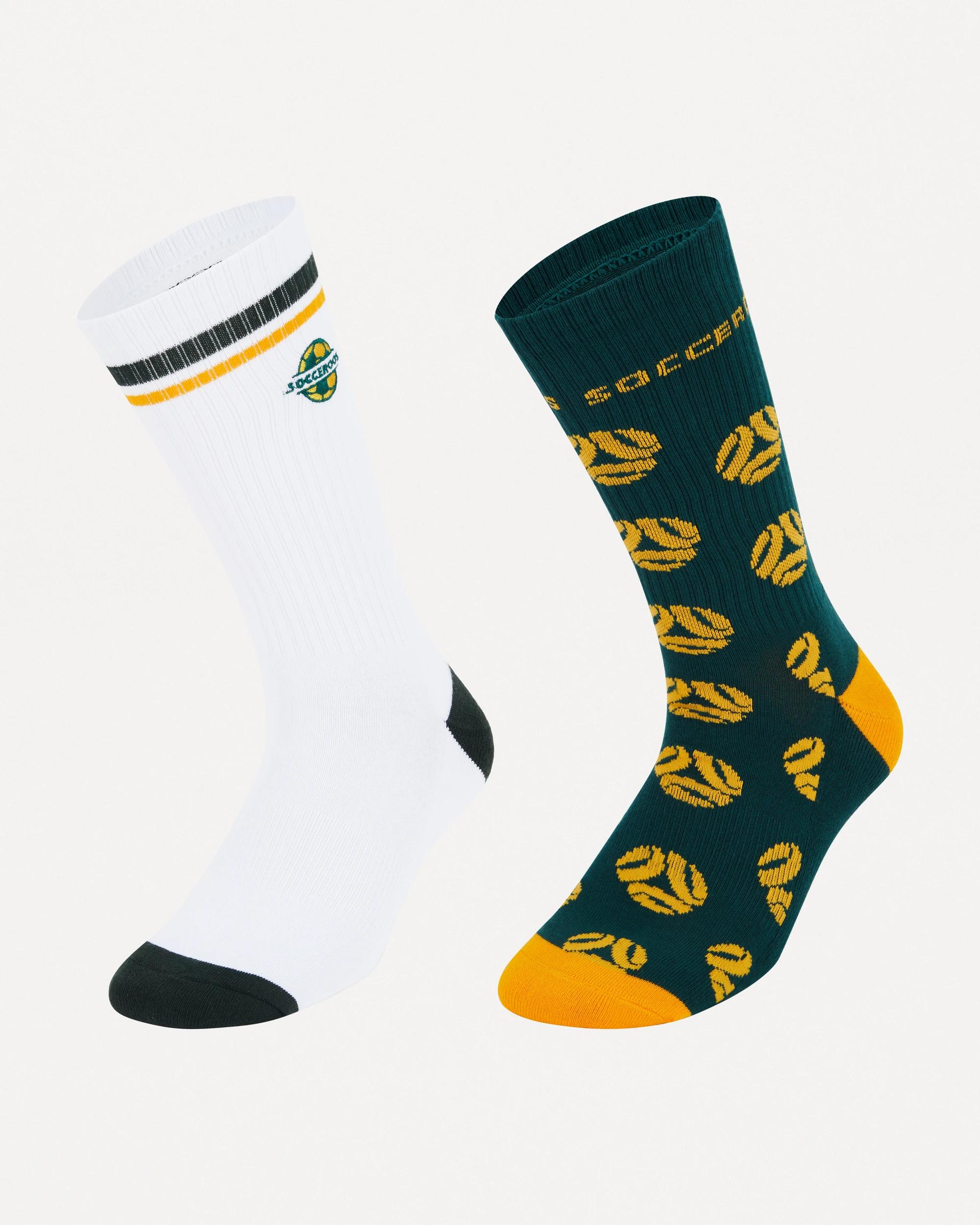1 2 Pack Socceroos Socks Green, 1 of 3