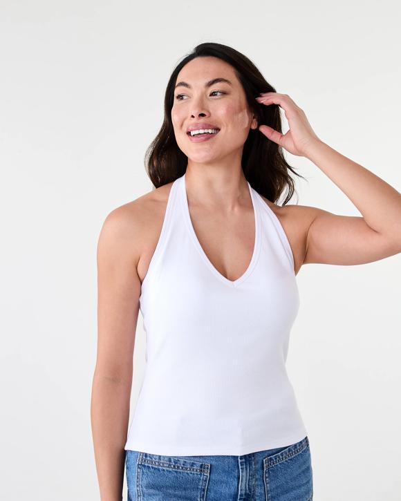 Sleeveless Shelf Bra Halter Neck Top