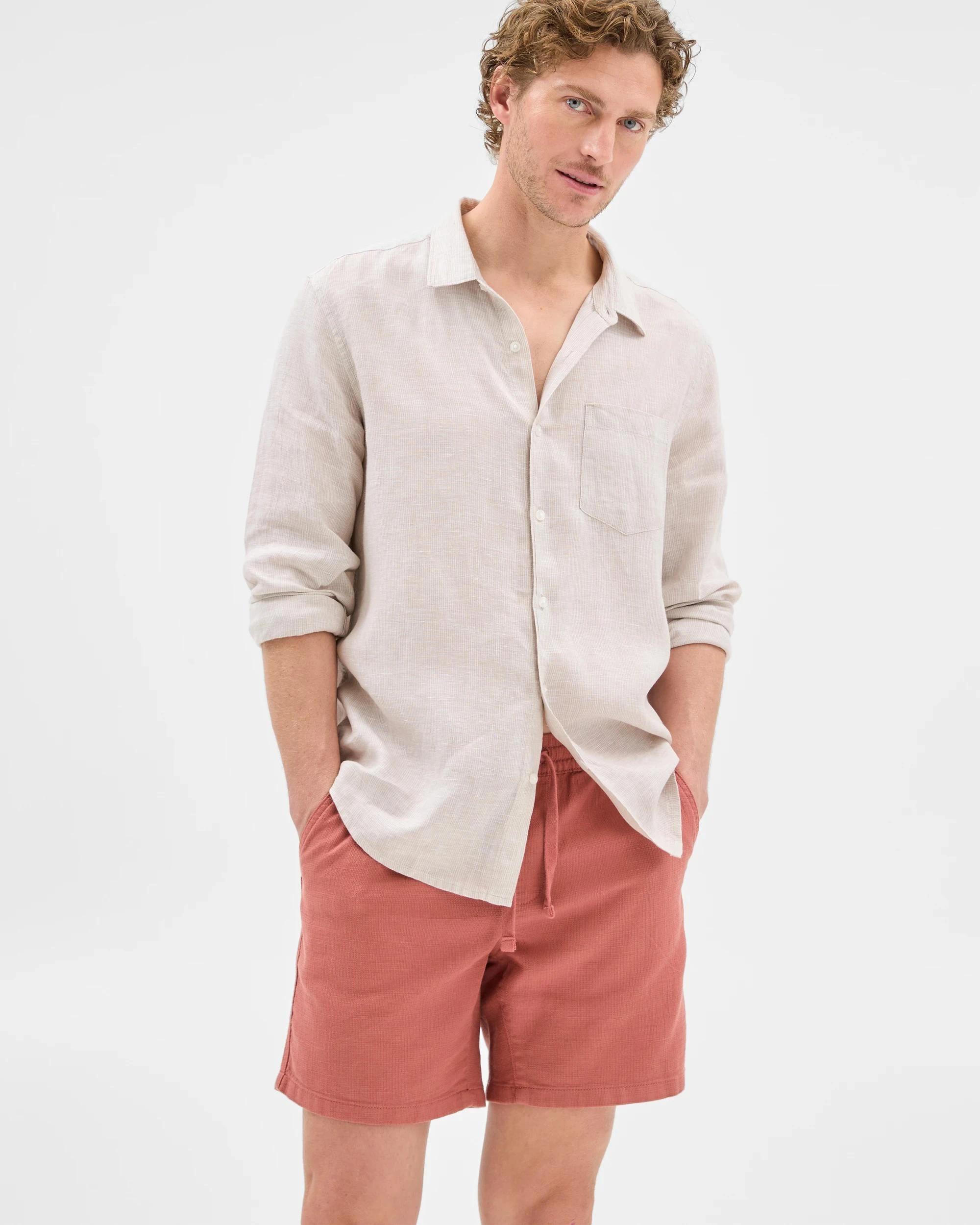 6 Target Australian Cotton Textured Shorts BRICK, 6 of 7