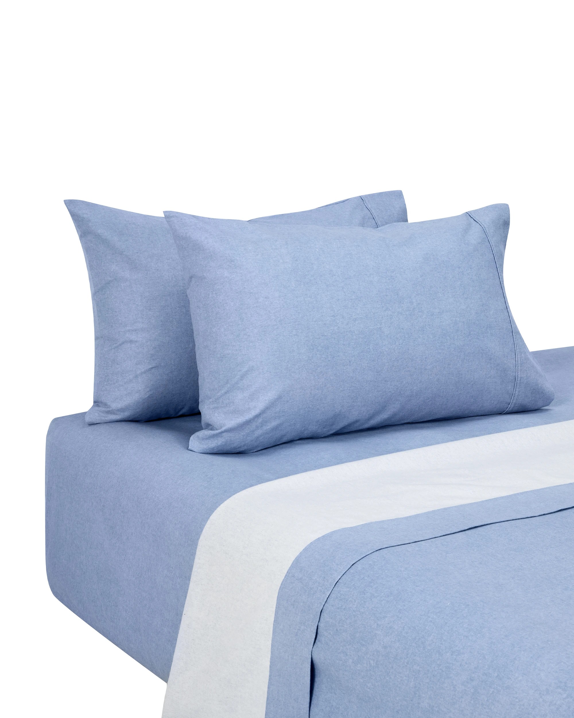 5 Marle Cotton Flannelette Sheet Set - Double Bed, Blue, 5 of 7