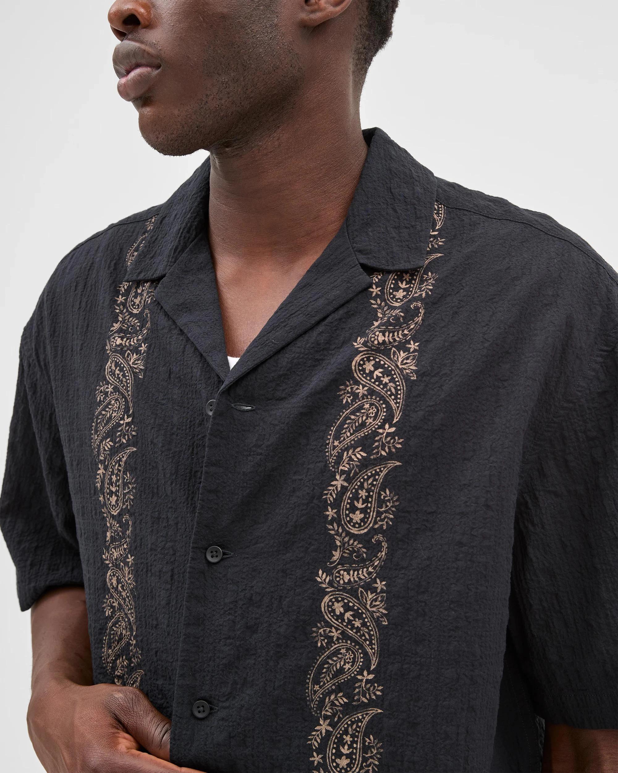 5 Commons Australian Cotton Short Sleeve Shirt PAISLEY BLACK, 5 of 6
