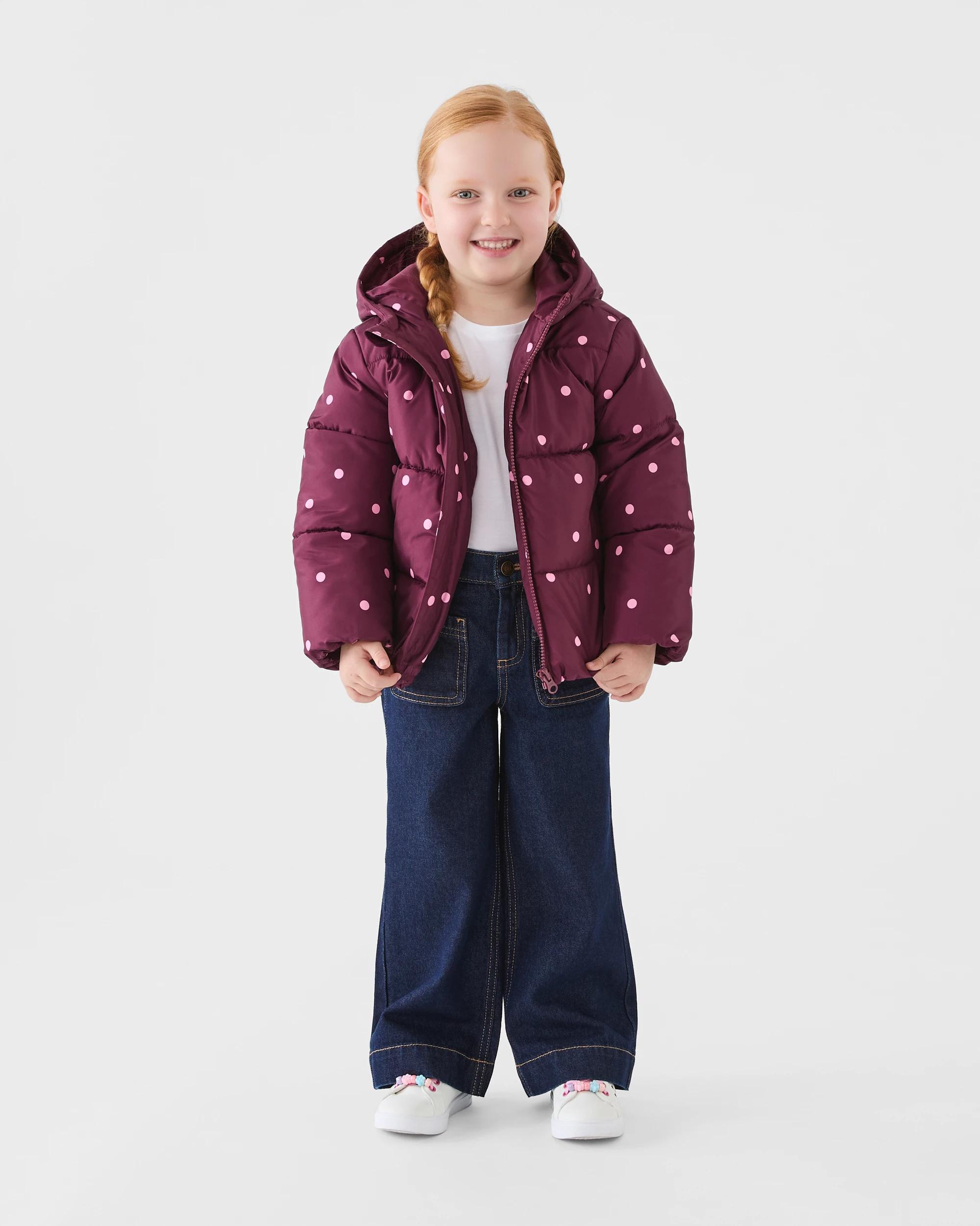 6 Puffer Jacket Maron Dots, 6 of 8