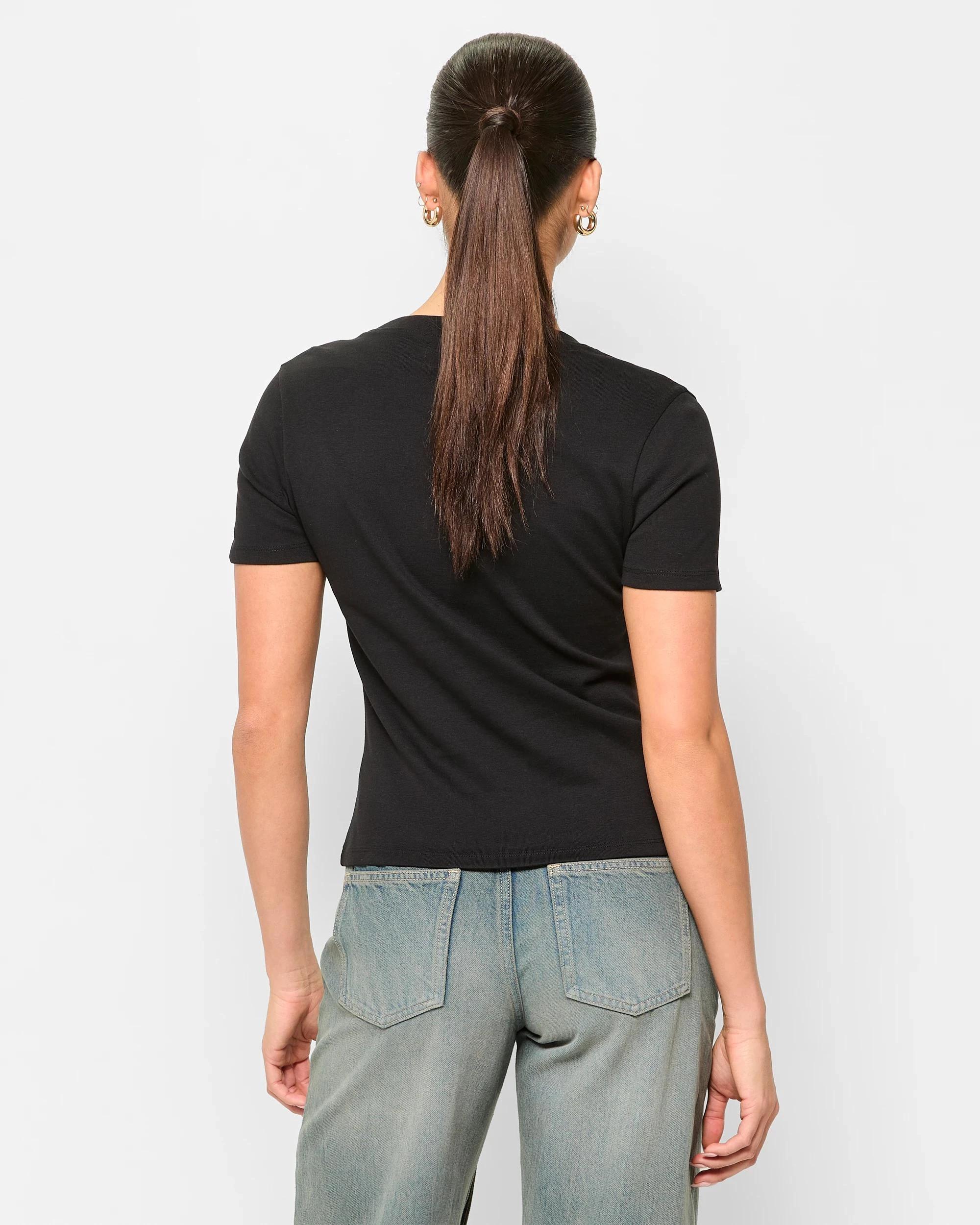 4 Australian Cotton True To Size T-Shirt - Lily Loves BLACK, 4 of 5