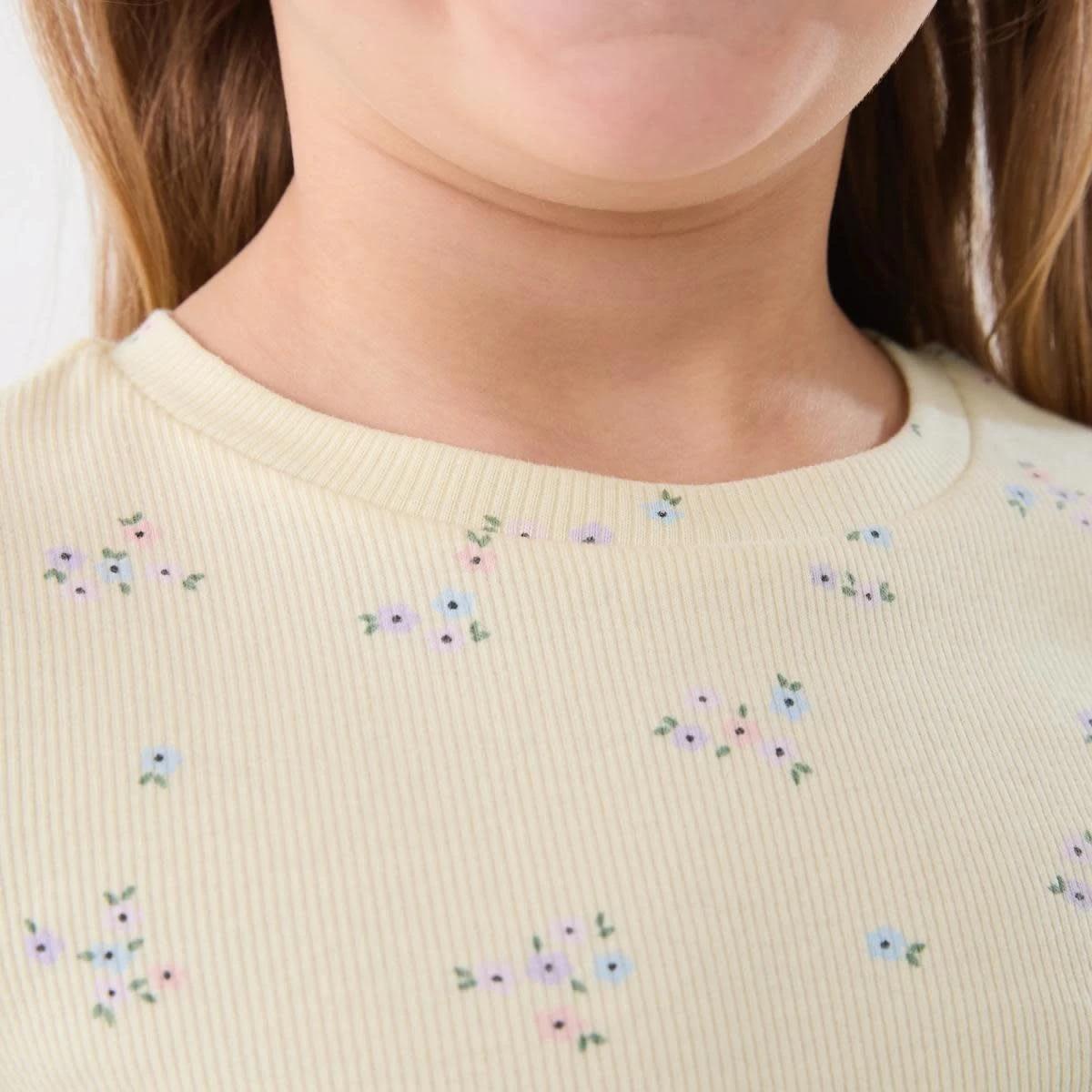 4 Short Sleeve Rib T-shirt BLUSH BLOOMS FLORALS SORBET, 4 of 7
