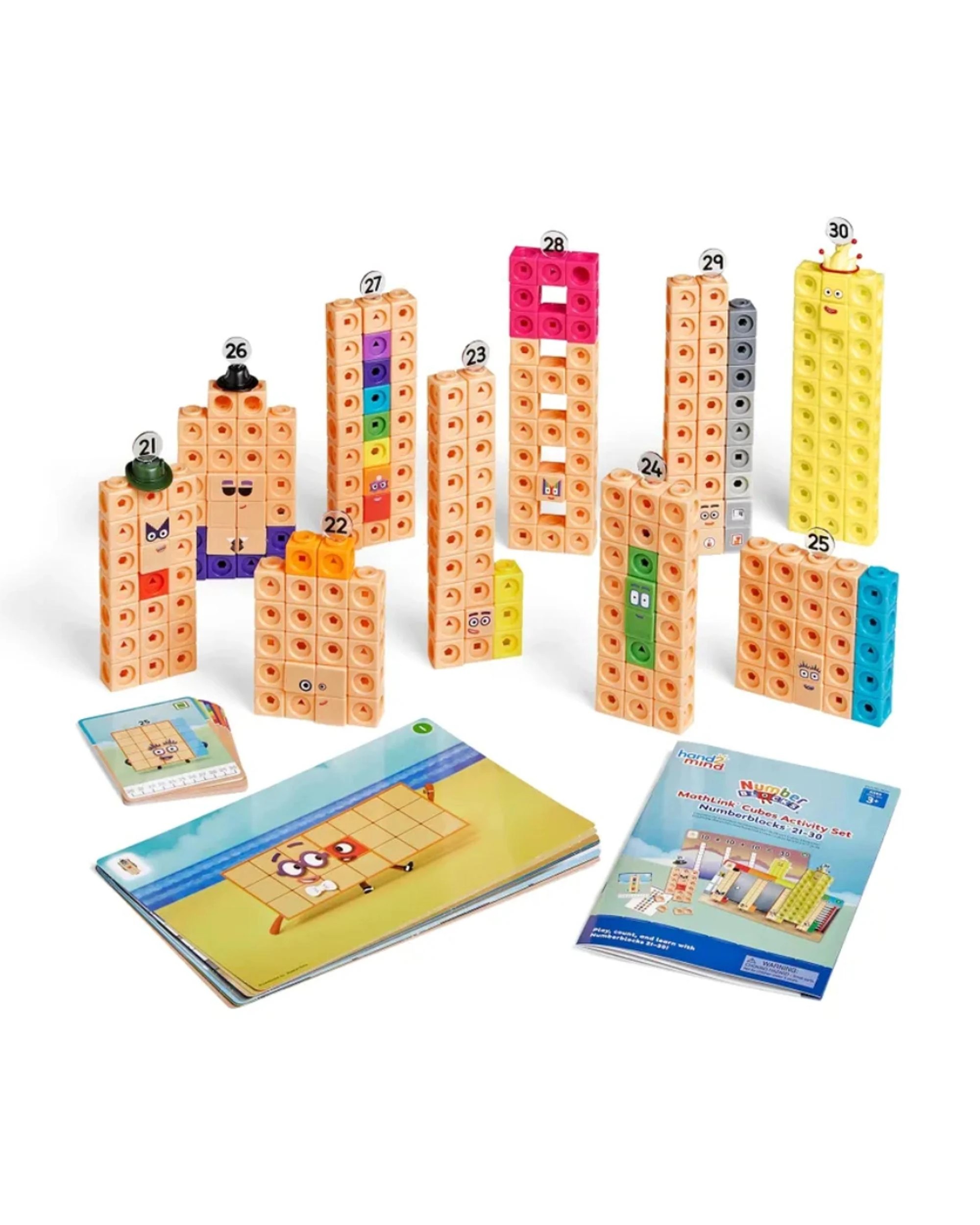 3 Numberblocks MathLink Cubes 21-30 Activity Set, 3 of 3