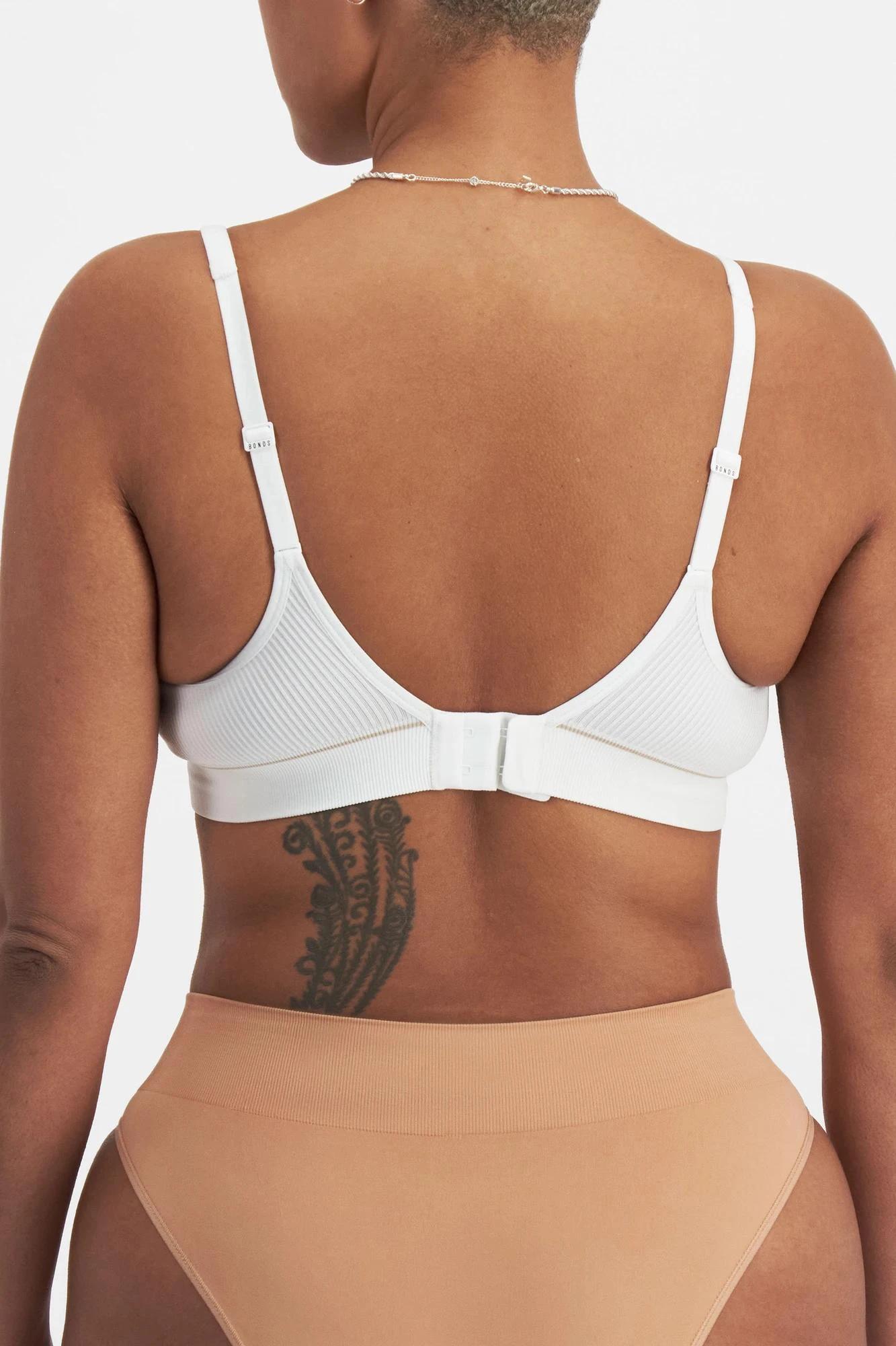 7 Womens Retro Rib T-Shirt Crop Bra - Bonds WHITE/BLUSH, 7 of 8