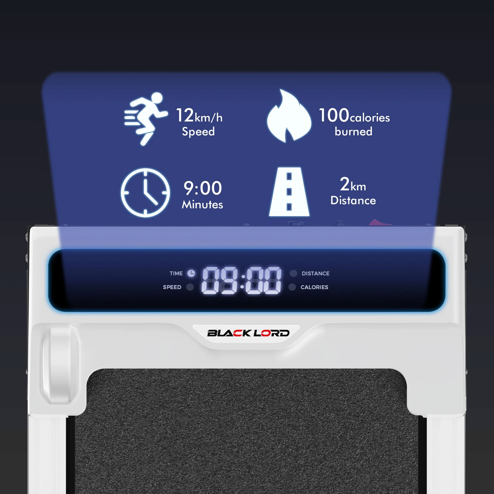 6 Black Lord Treadmill Electric Walking Pad Home Gym Incline Brushless Motor - White, 6 of 10