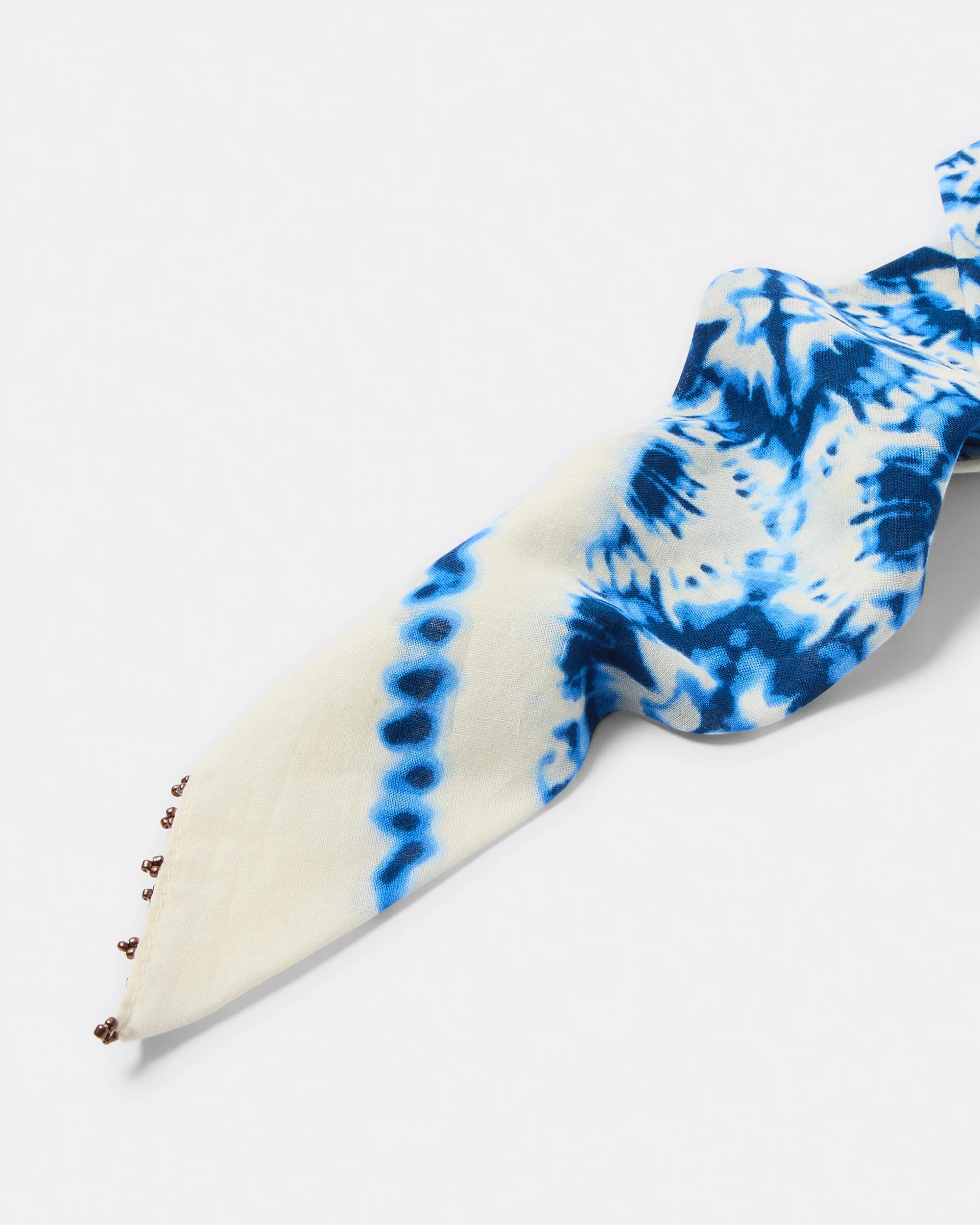 3 Tie Dye Tile Hair Scarf Blue, 3 of 5