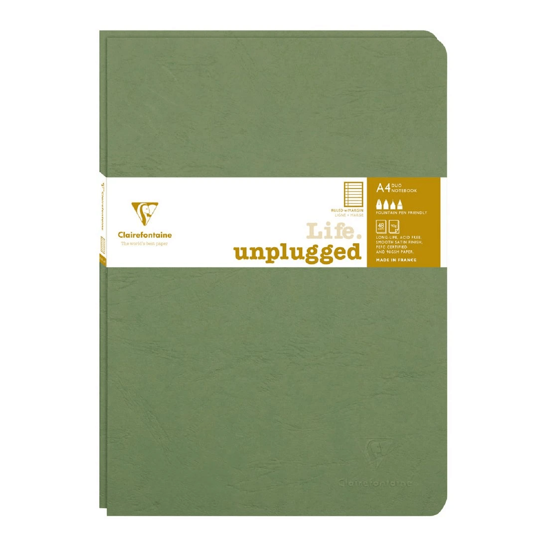 1 Clairefontaine My Essentials A4 Notebook Ruled 2 Pack Green, 1 of 5
