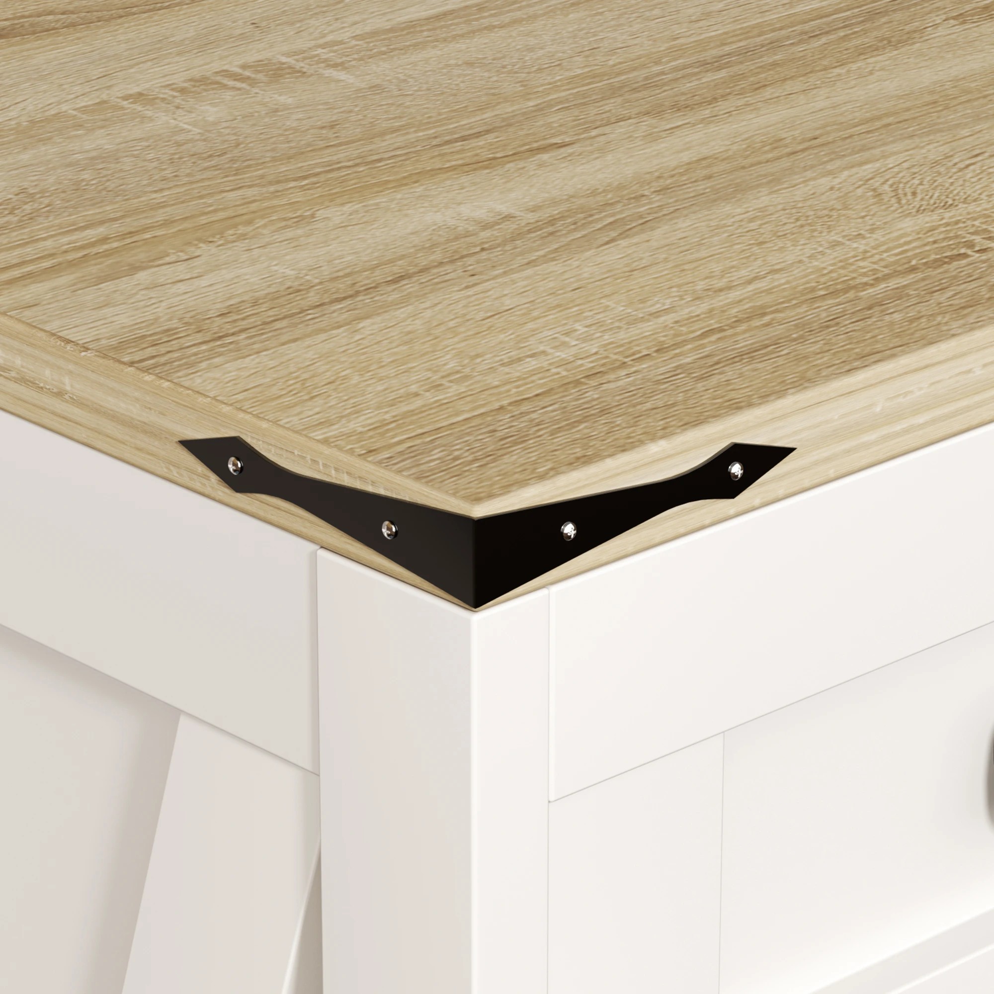 5 Advwin LED Farmhouse Sideboard Buffet Cabinet with 1 Drawer 2 Barn Doors - White, 5 of 10