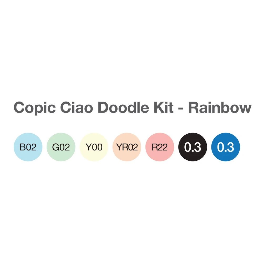 3 Copic Ciao Doodle Kit Rainbow 7 Piece, 3 of 4