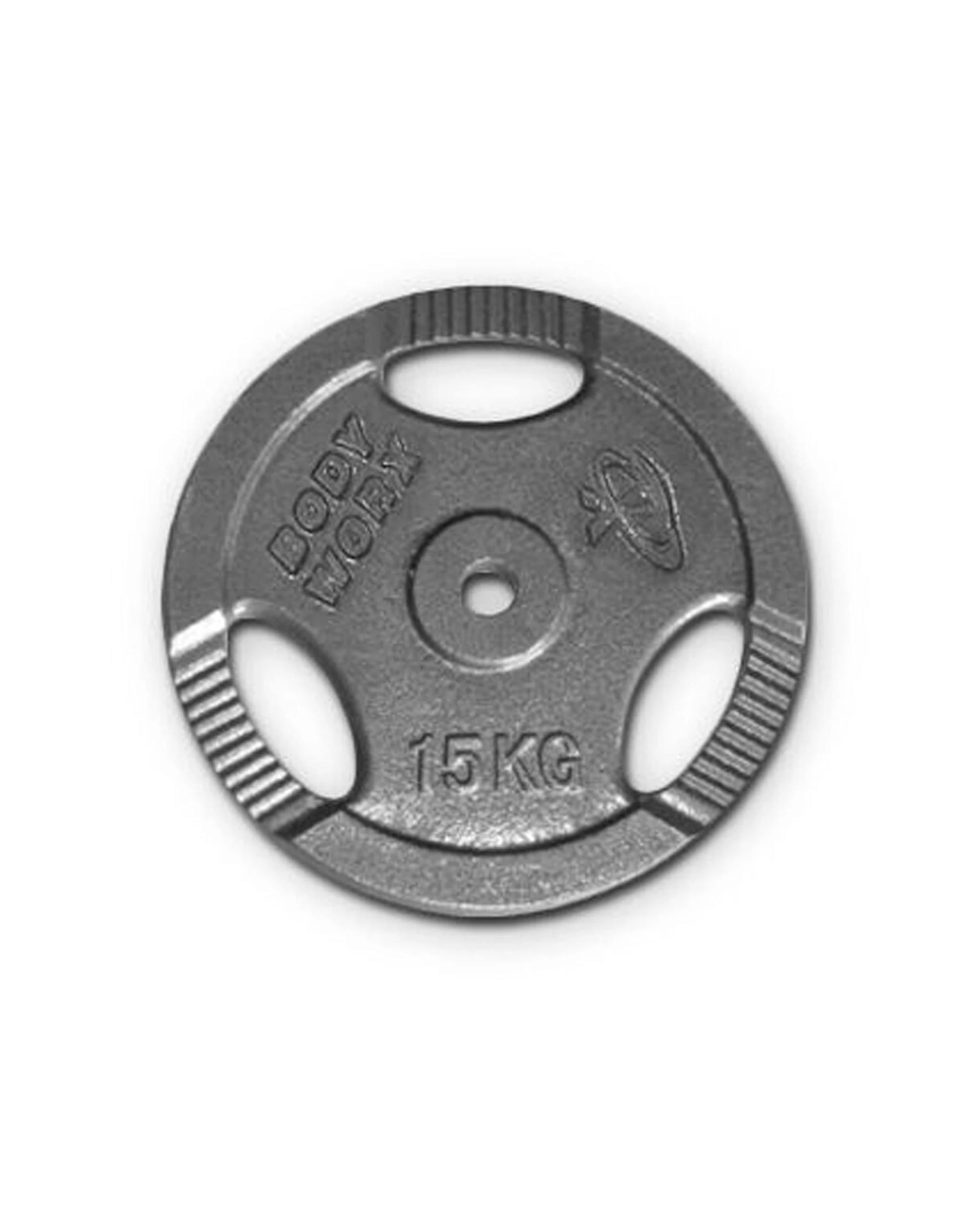 1 BODYWORX Ezy Grip Standard Disc Weight Plate 15kg Cast Iron Home Gym 28mm Bar - Black, 1 of 1