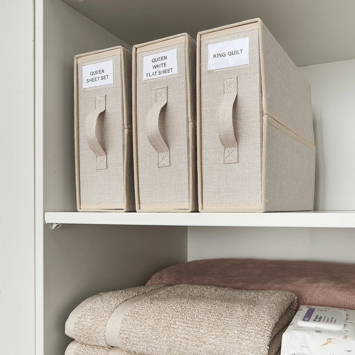 1 8 Pack Linen Look Bed Linen Boxes, 1 of 10