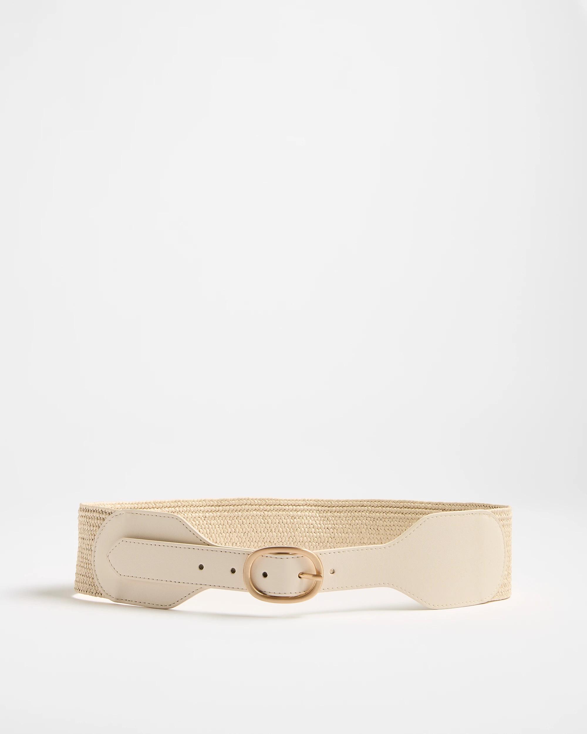 1 Target Summer Buckle Stretch Belt CREAM, 1 of 2