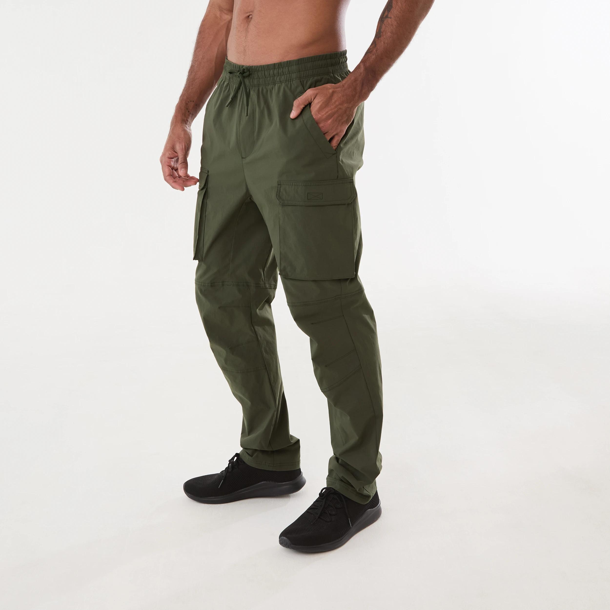 2 Active Mens Woven Cargo Pants DEEPEST GREEN, 2 of 6