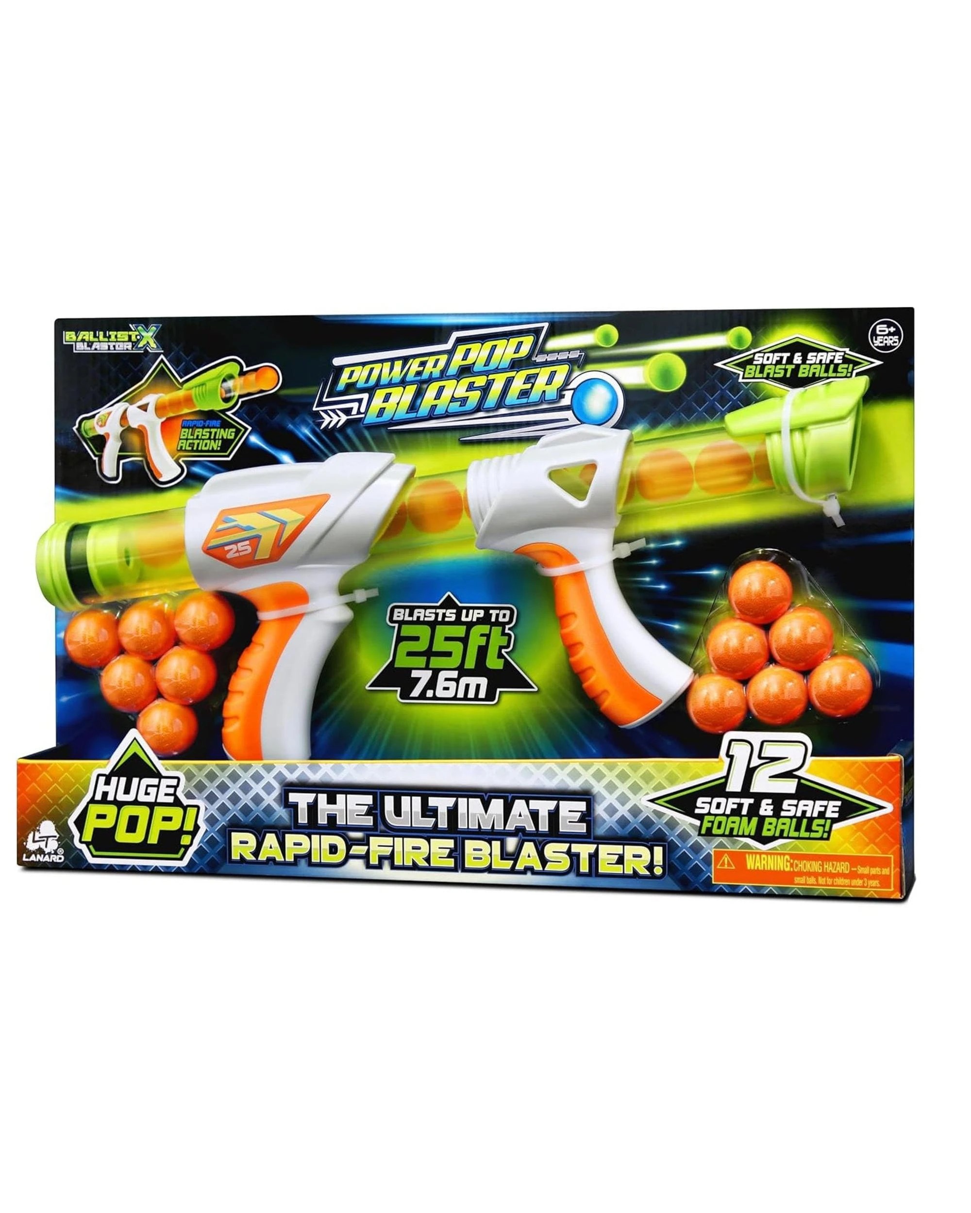 1 Ballist-X Power Pop Blaster - Includes 12 Balls -  Foam Ball Blaster, 1 of 1