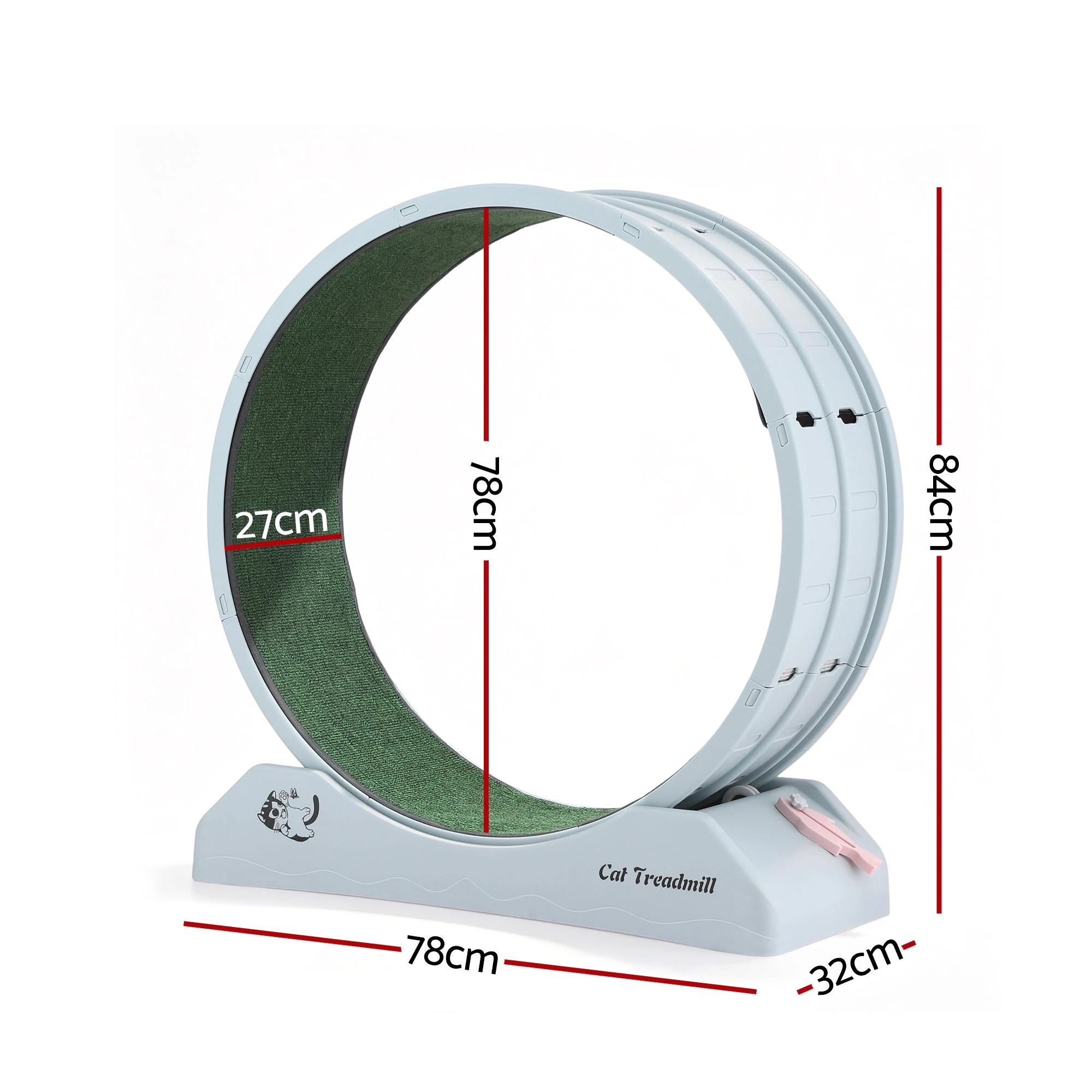 1 i.Pet Cat Exercise Wheel Treadmill Indoor 80cm Blue & Green - Multi, 1 of 1
