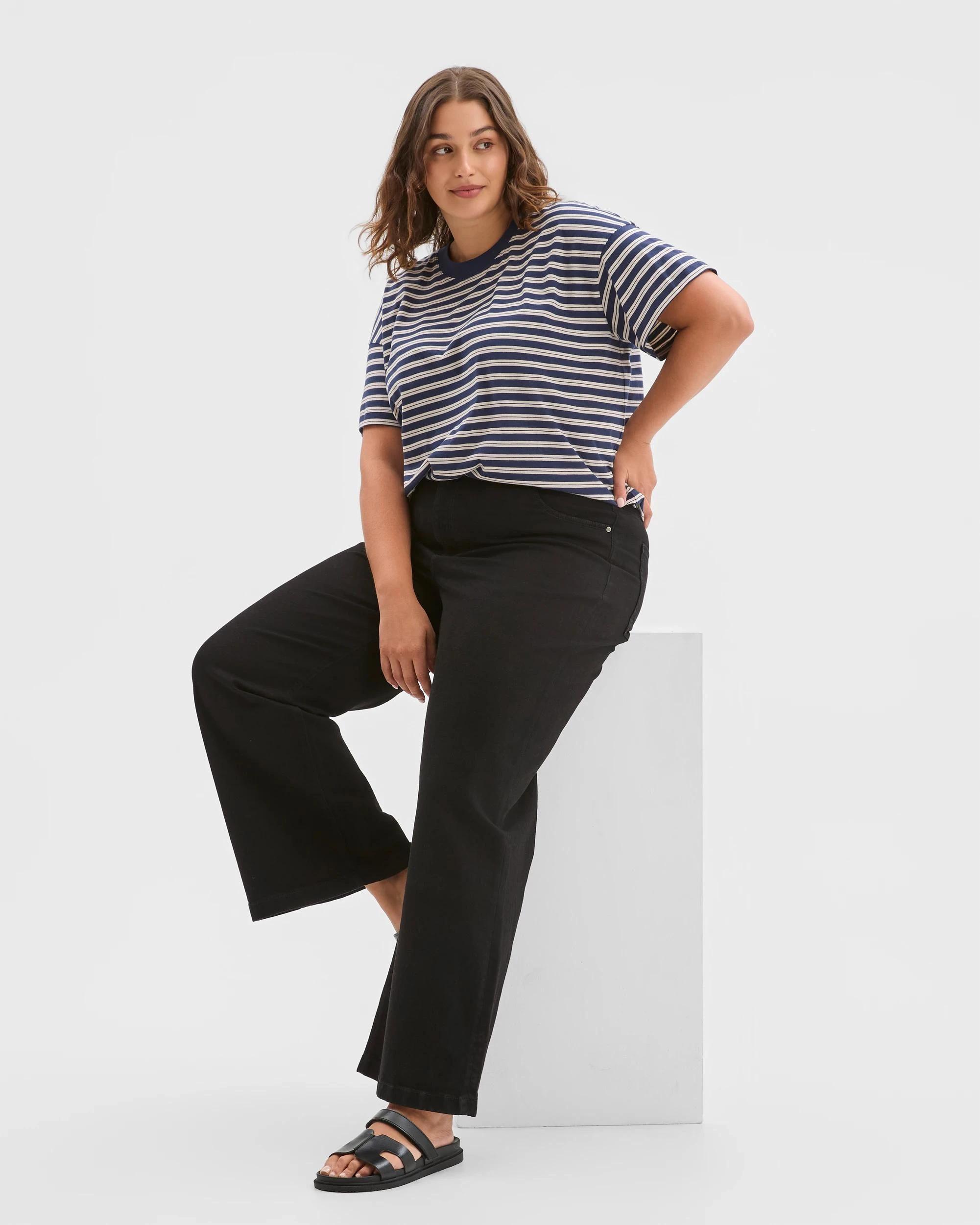 6 Target Curve Plus Size Denim Wide Leg Full Length Jeans BLACK, 6 of 6