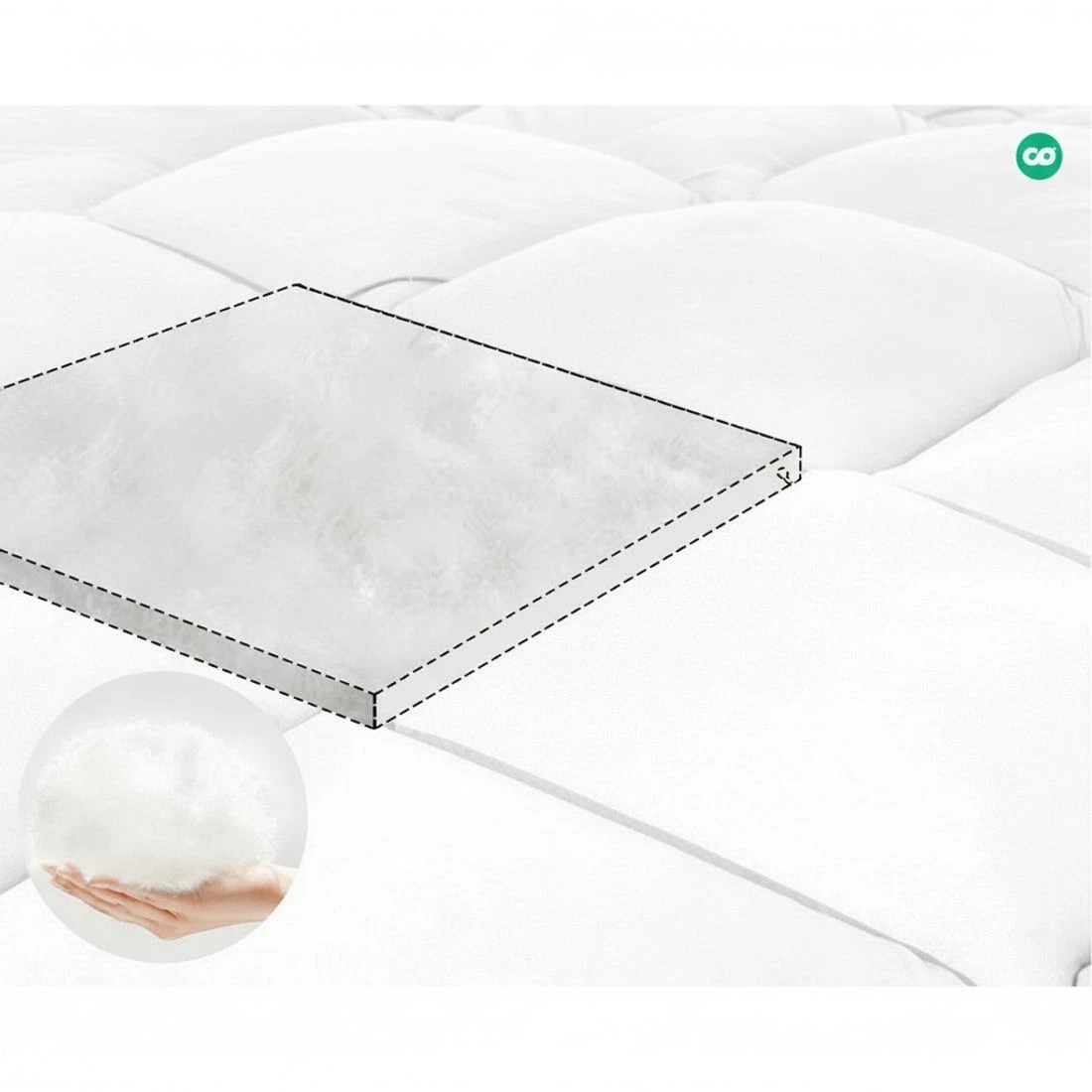 6 Giselle Bedding 800GSM Microfibre Bamboo Quilt King - King Bed - White, 6 of 8