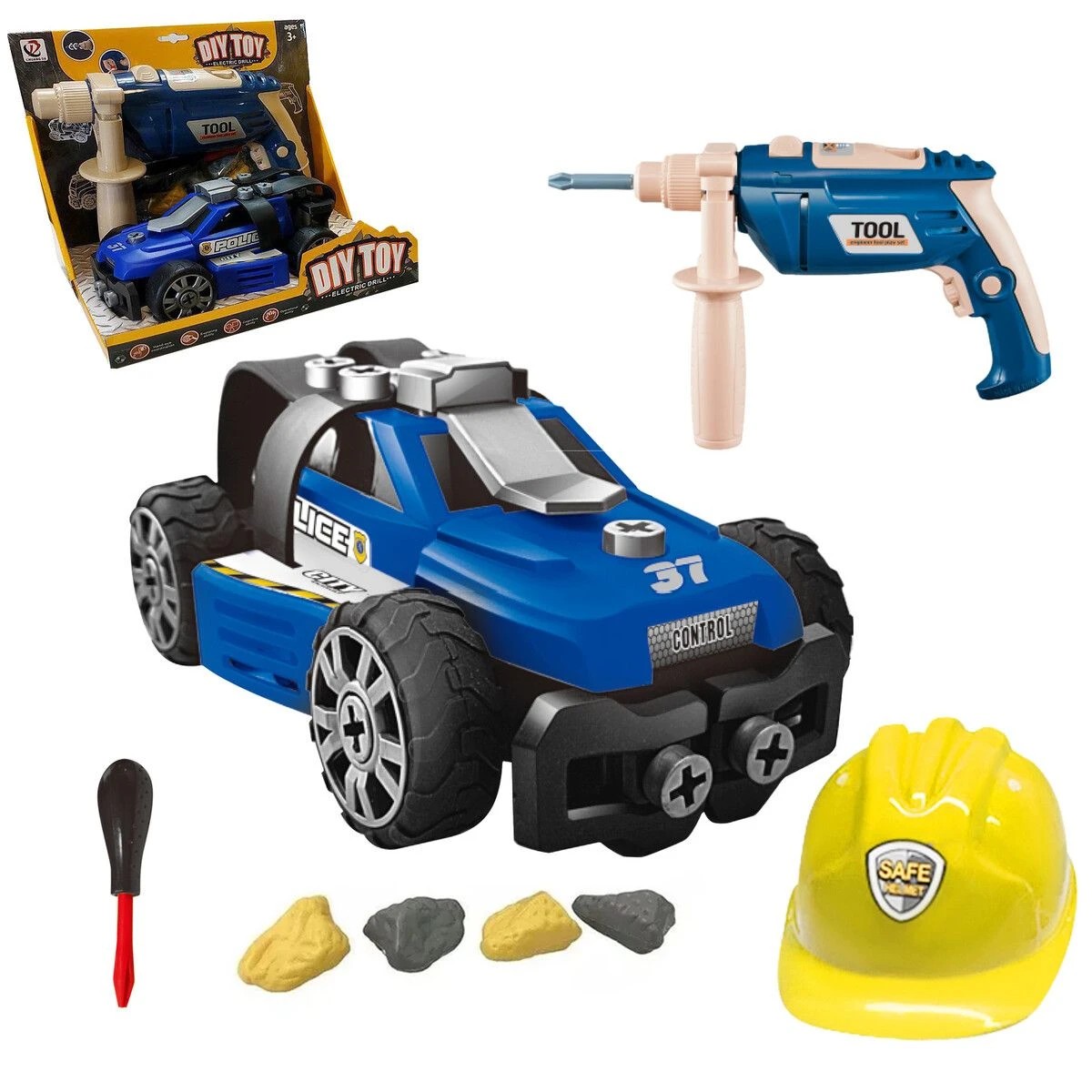 1 AUSWAY Police Car Toy Set DIY STEM Play Vehicle, 1 of 4