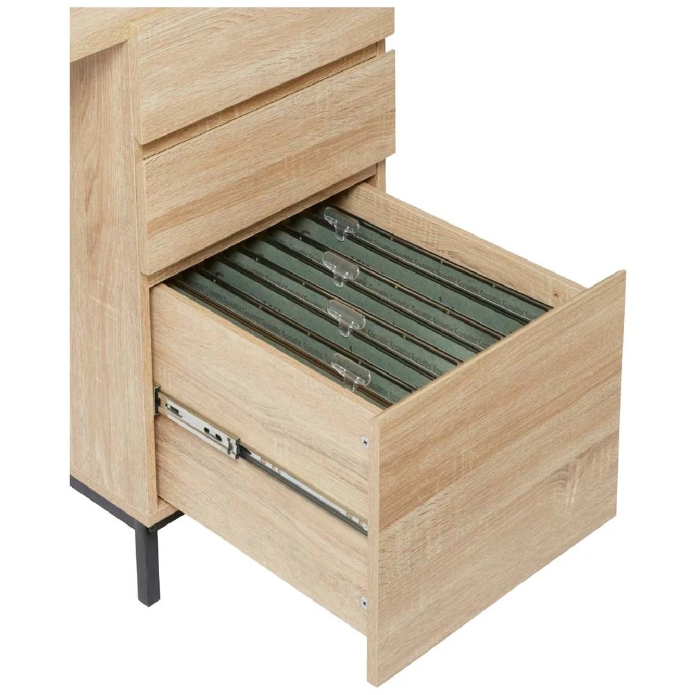 7 Stockholm 3 Drawer 1400mm Desk Oak Black Desks, Tables and Workstations, 7 of 10