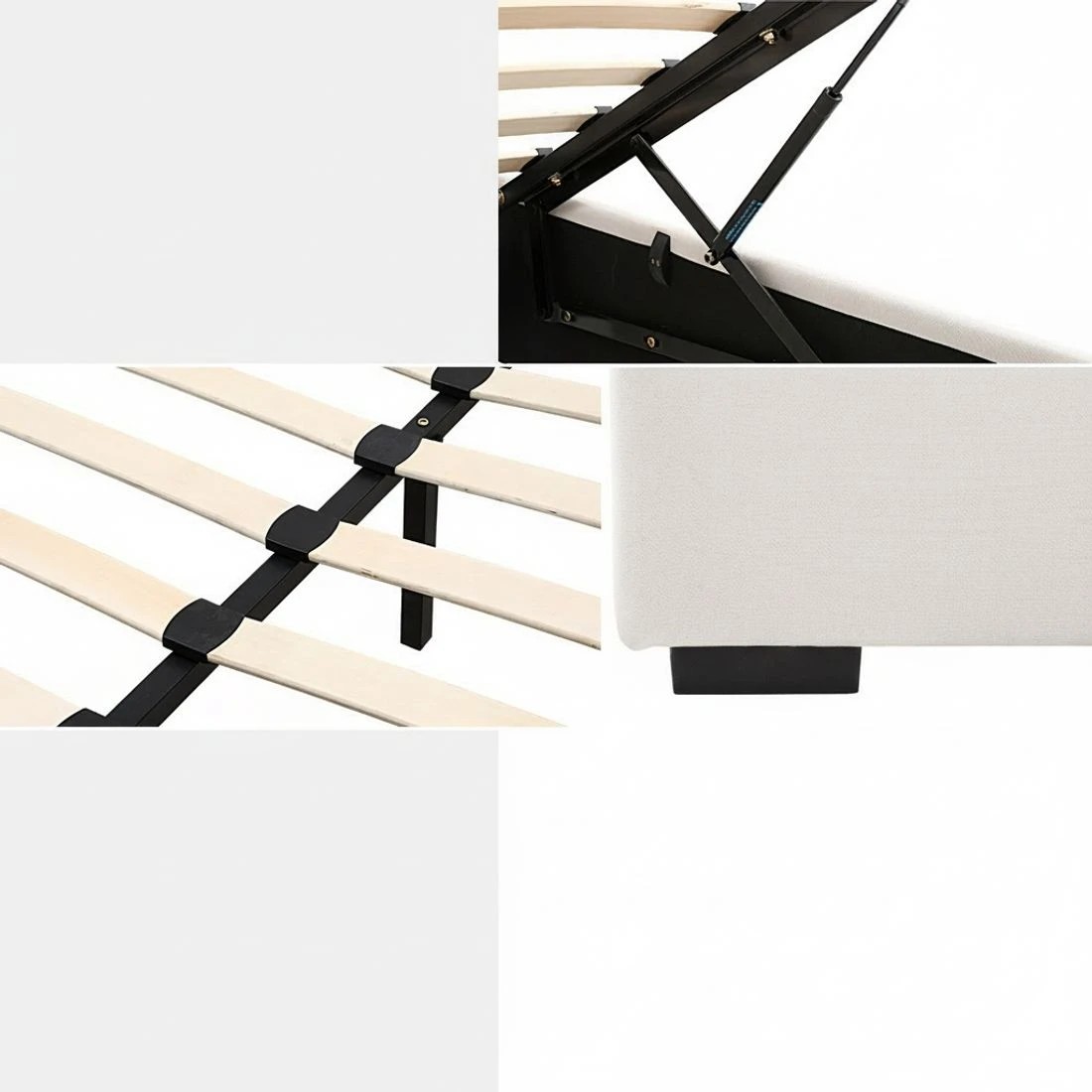 7 Artiss Bed Frame Double Size Gas Lift  VILA - Beige, 7 of 7