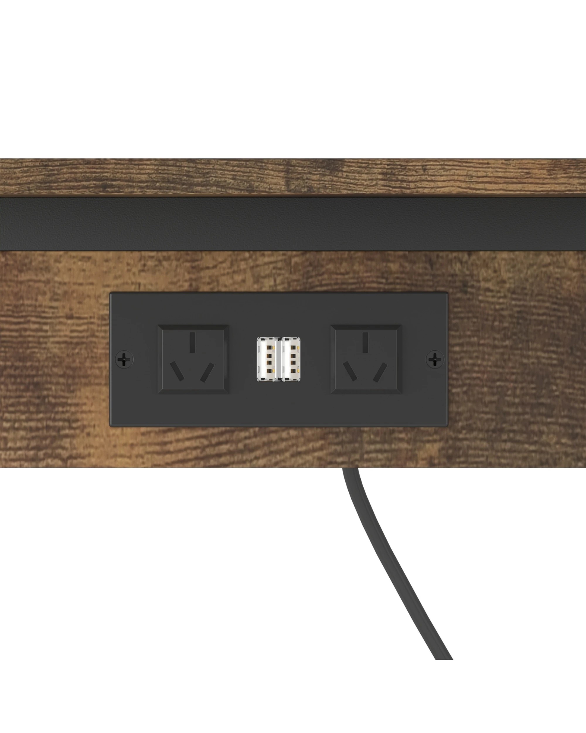 7 Ufurniture 2PCS Side Table with Charging Station - Brown, 7 of 7
