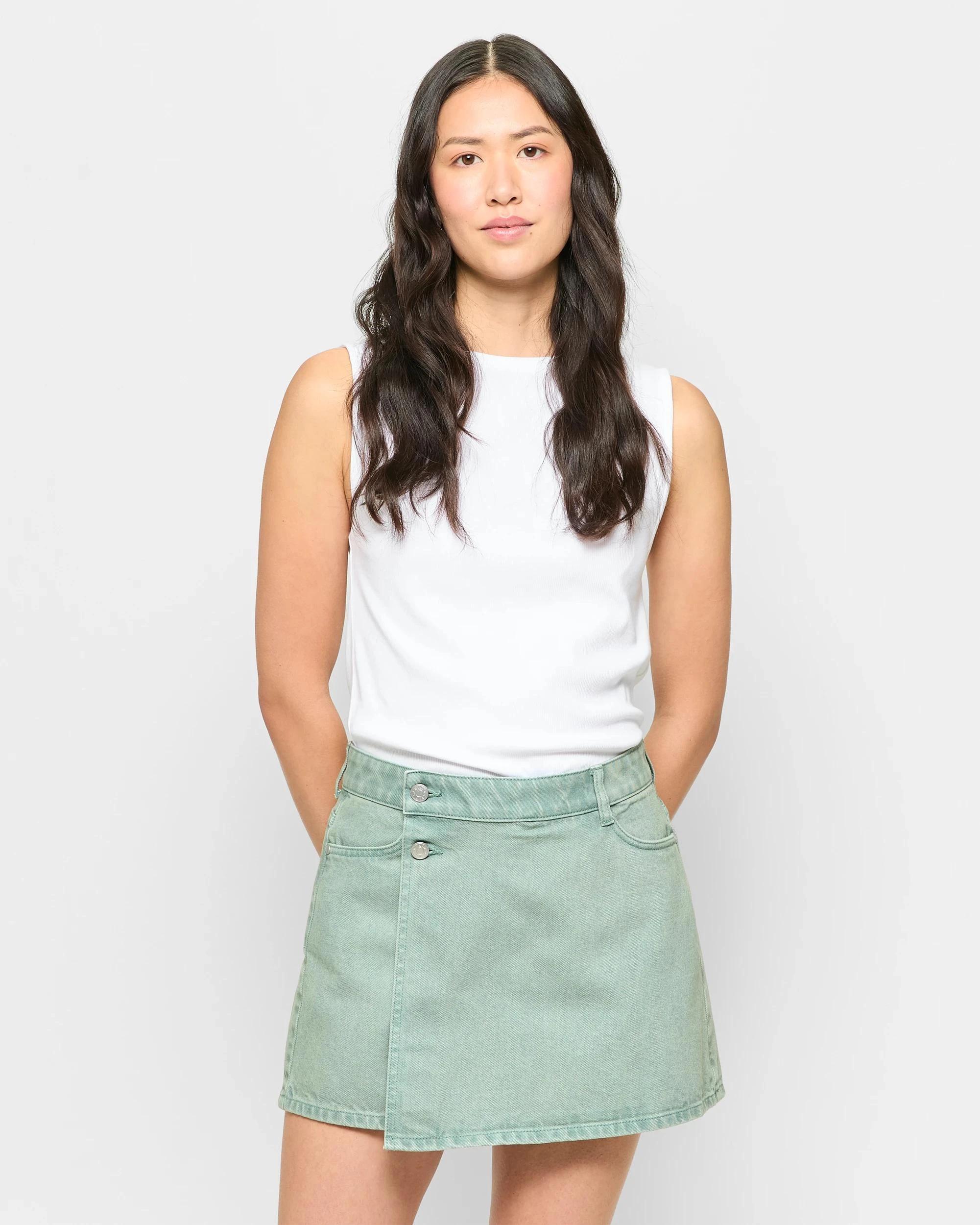 1 Target Denim Skort SAGE GARMENT WASH, 1 of 5