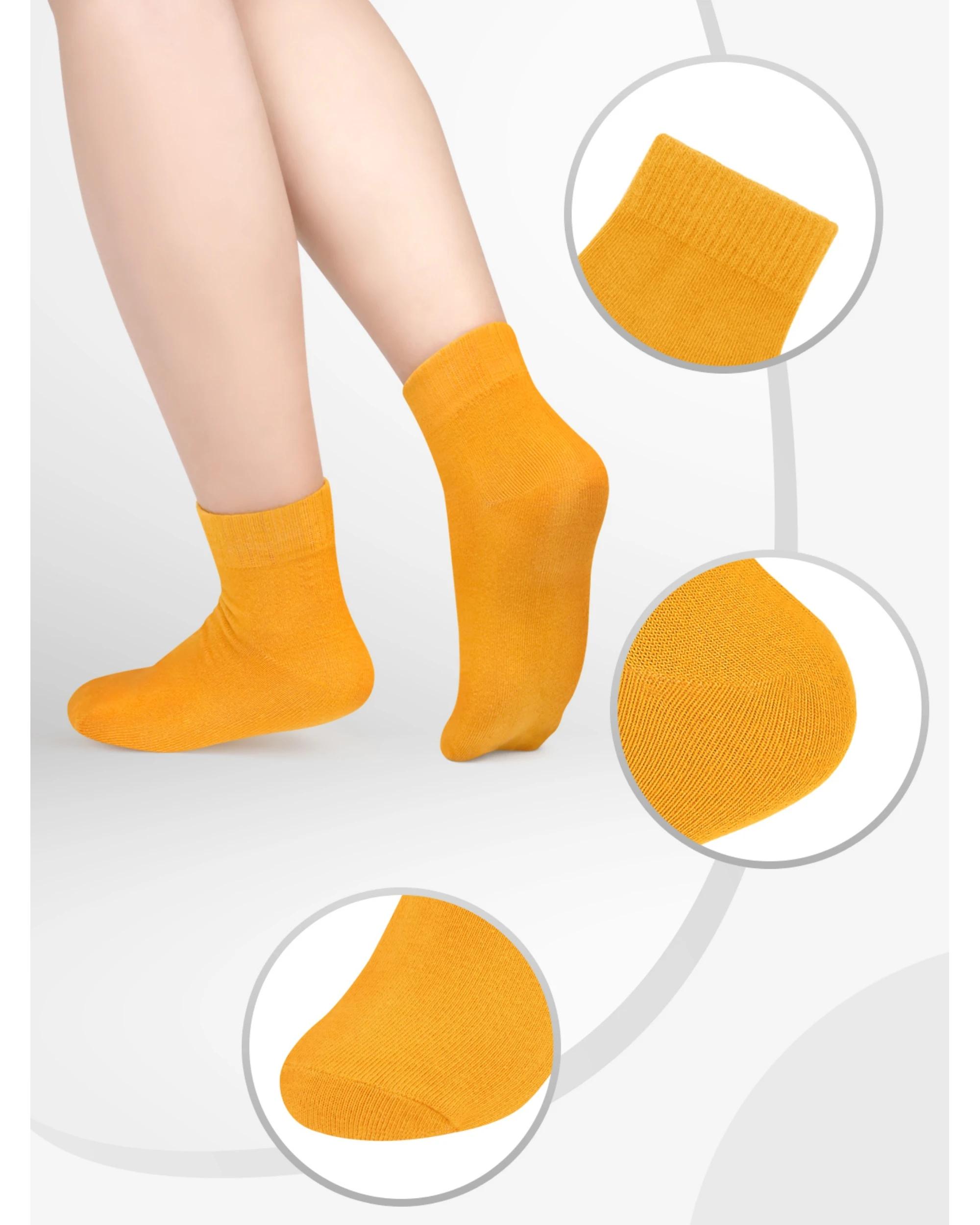2 Advwin Medium Unisex Yellow Casual Comfy Ankle Socks YELLOW, 2 of 5