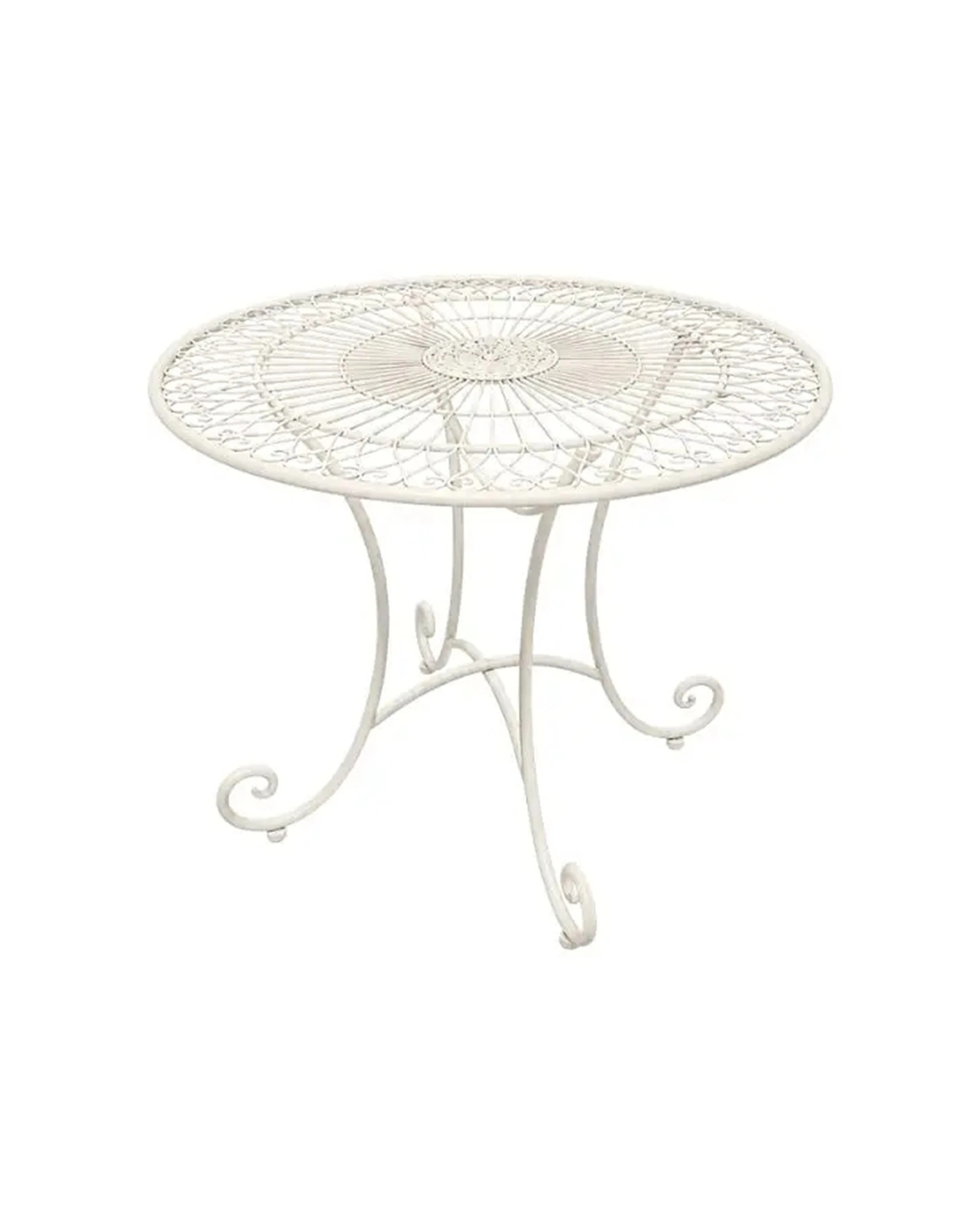 Alfresco Florentine Metal Table Rustic Outdoor Patio Furniture - White ...