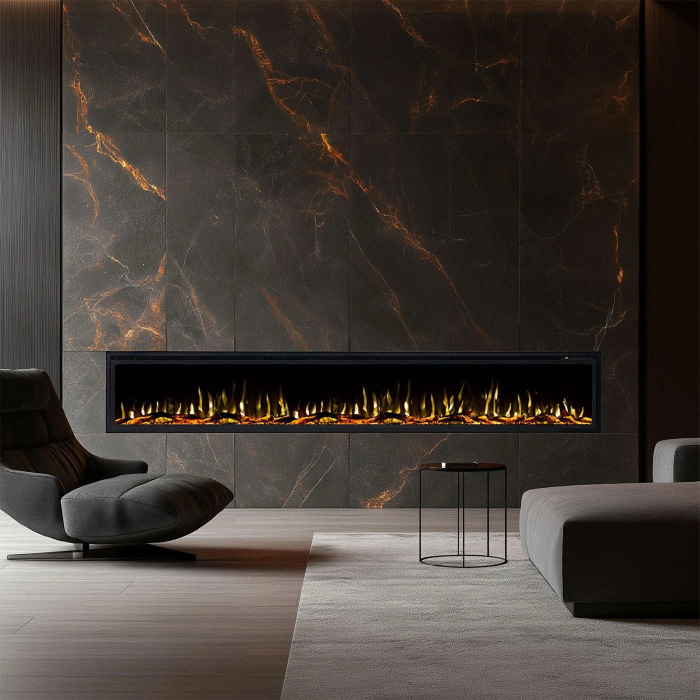 1 Moda Living Concerto 100 inch Electric Fireplace - Black, 1 of 7