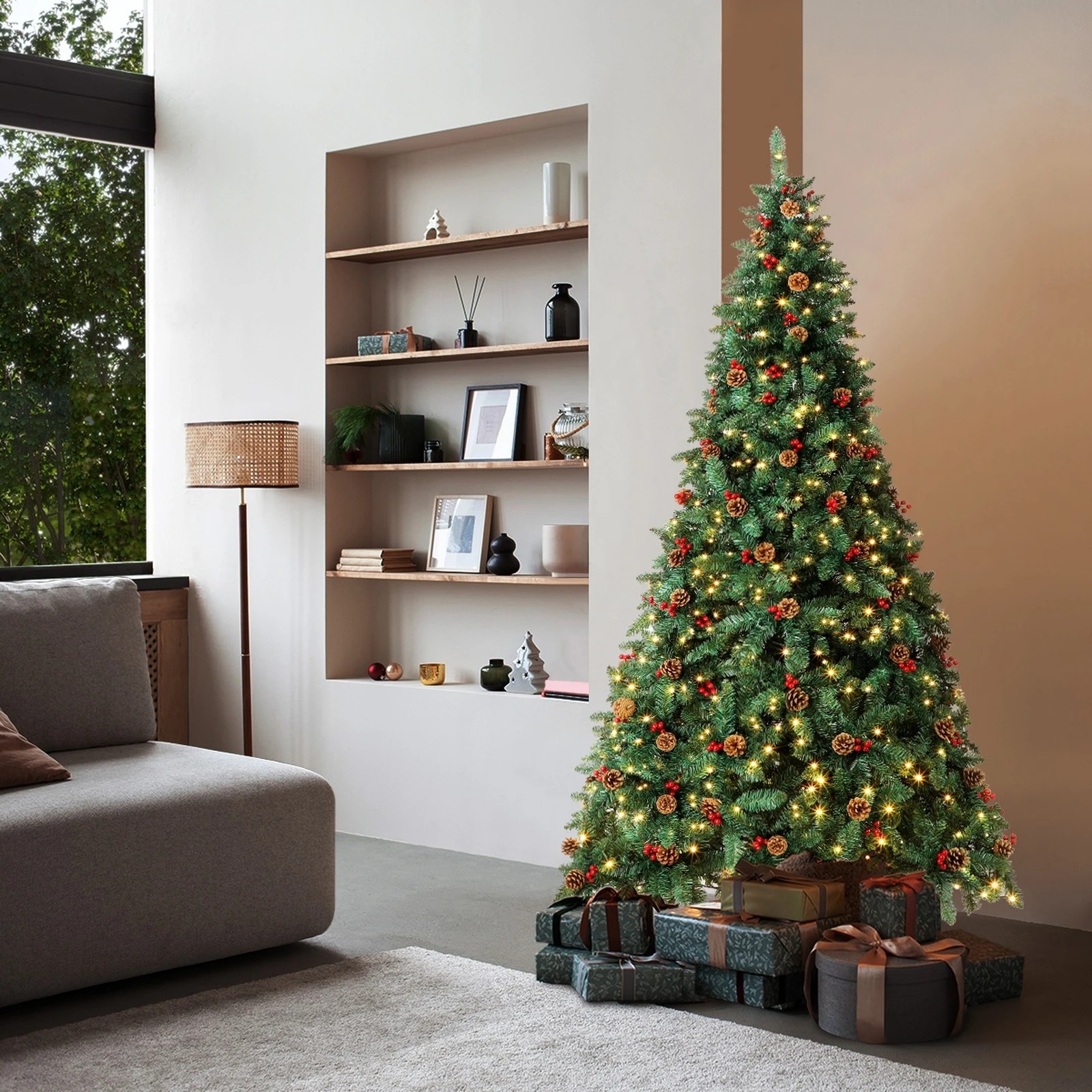 3 Tinseltown LED Christmas Tree 1.8M 6FT Xmas Trees Decor with Ornaments - Green, 3 of 7