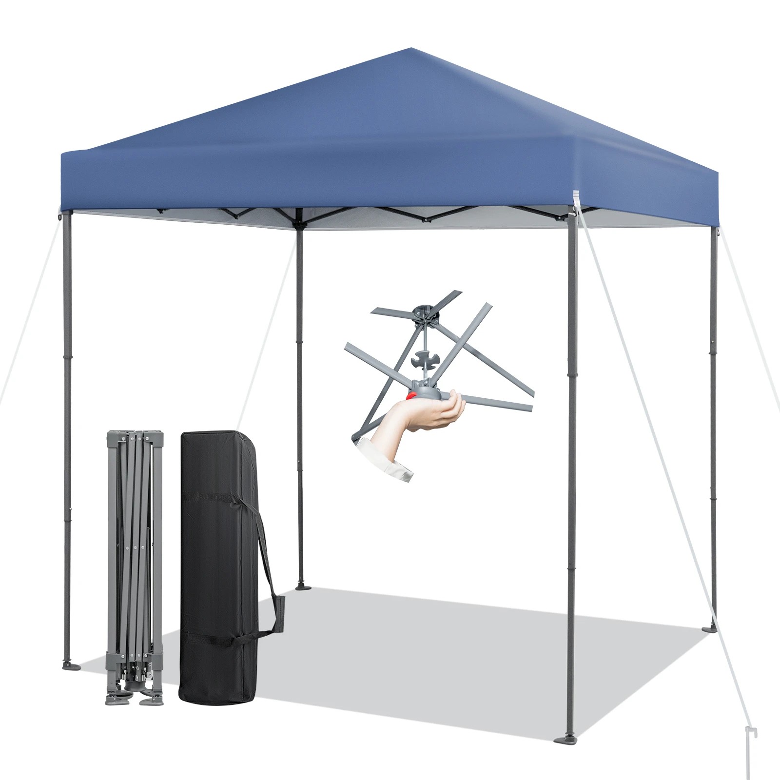 1 Costway 2x2m Gazebo Pop-up Marquee Portable Sun Shelter Canopy Tent - Blue, 1 of 3