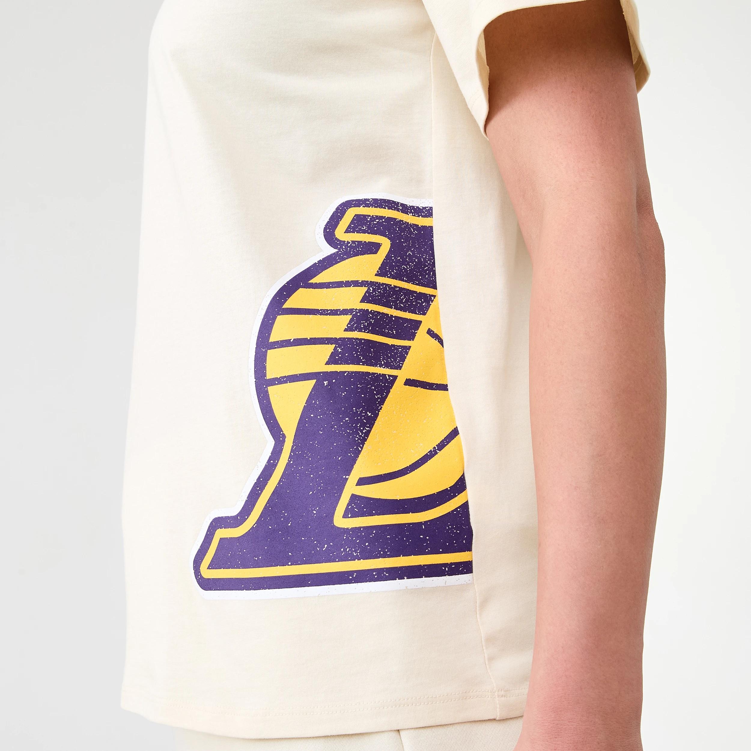 5 Official NBA Lounge T-shirt BEIGE LAKERS, 5 of 10
