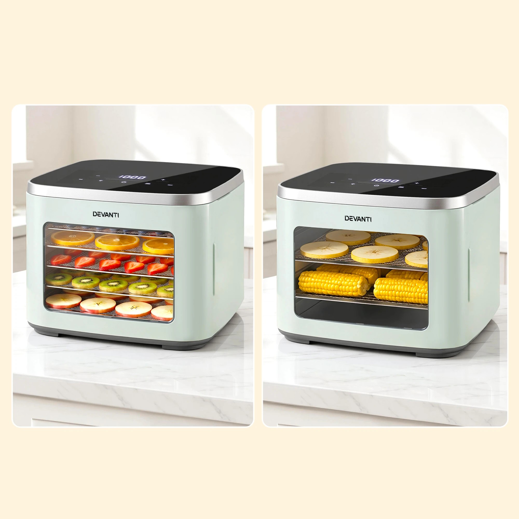 4 Devanti Food Dehydrator 5 Tray Mini Fruit Dryer Maker - Green, 4 of 7