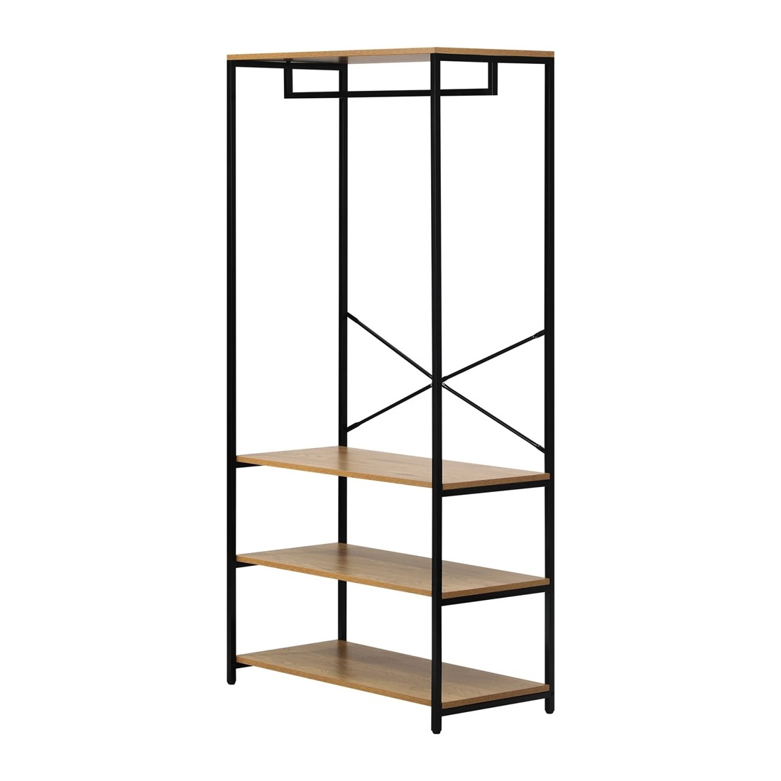 7 Oikiture Clothes Rack Open Wardrobe Garment Coat Hanging Rail Metal 4 Shelves
 - Multi, 7 of 10