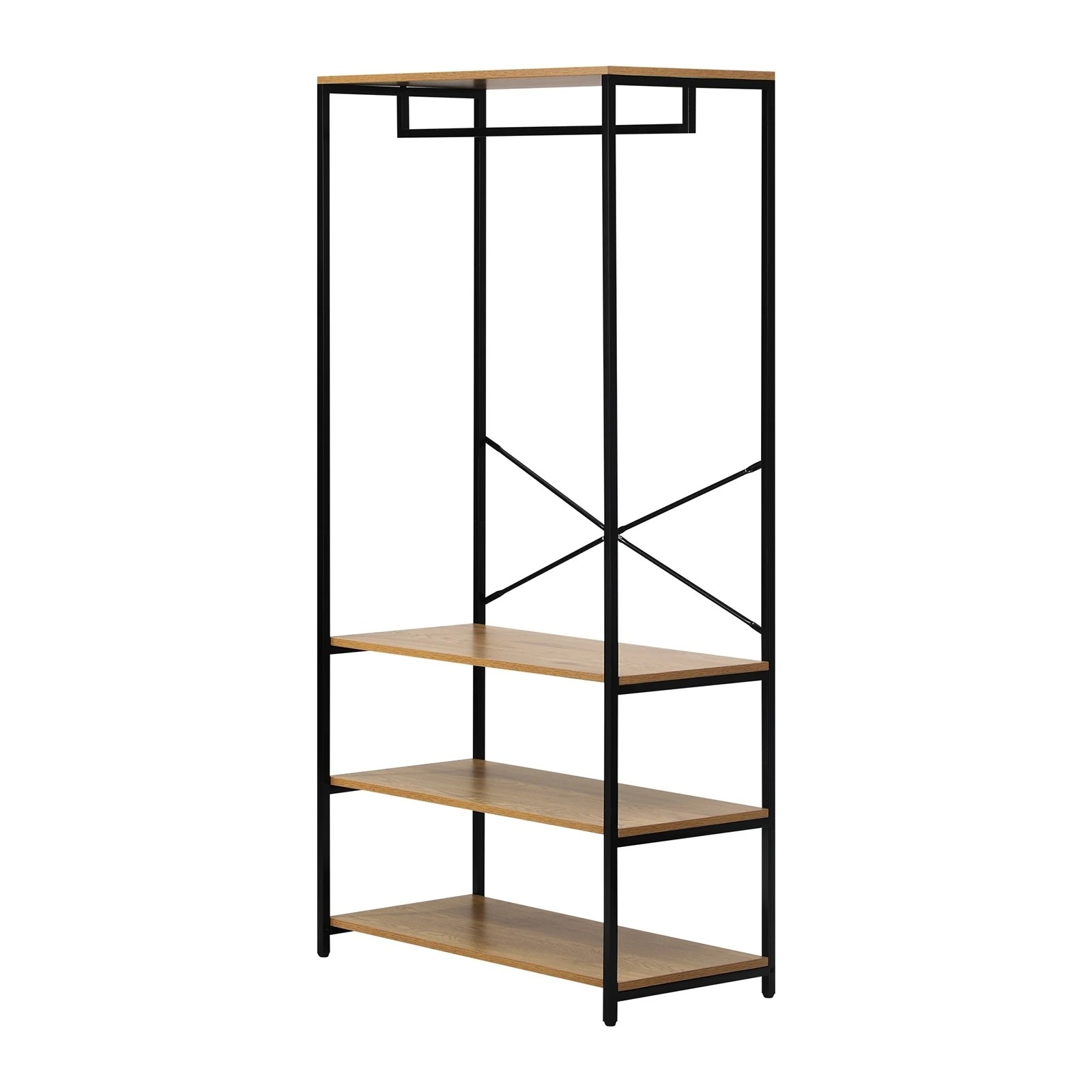 7 Oikiture Clothes Rack Open Wardrobe Garment Coat Hanging Rail Metal 4 Shelves
 - Multi, 7 of 10