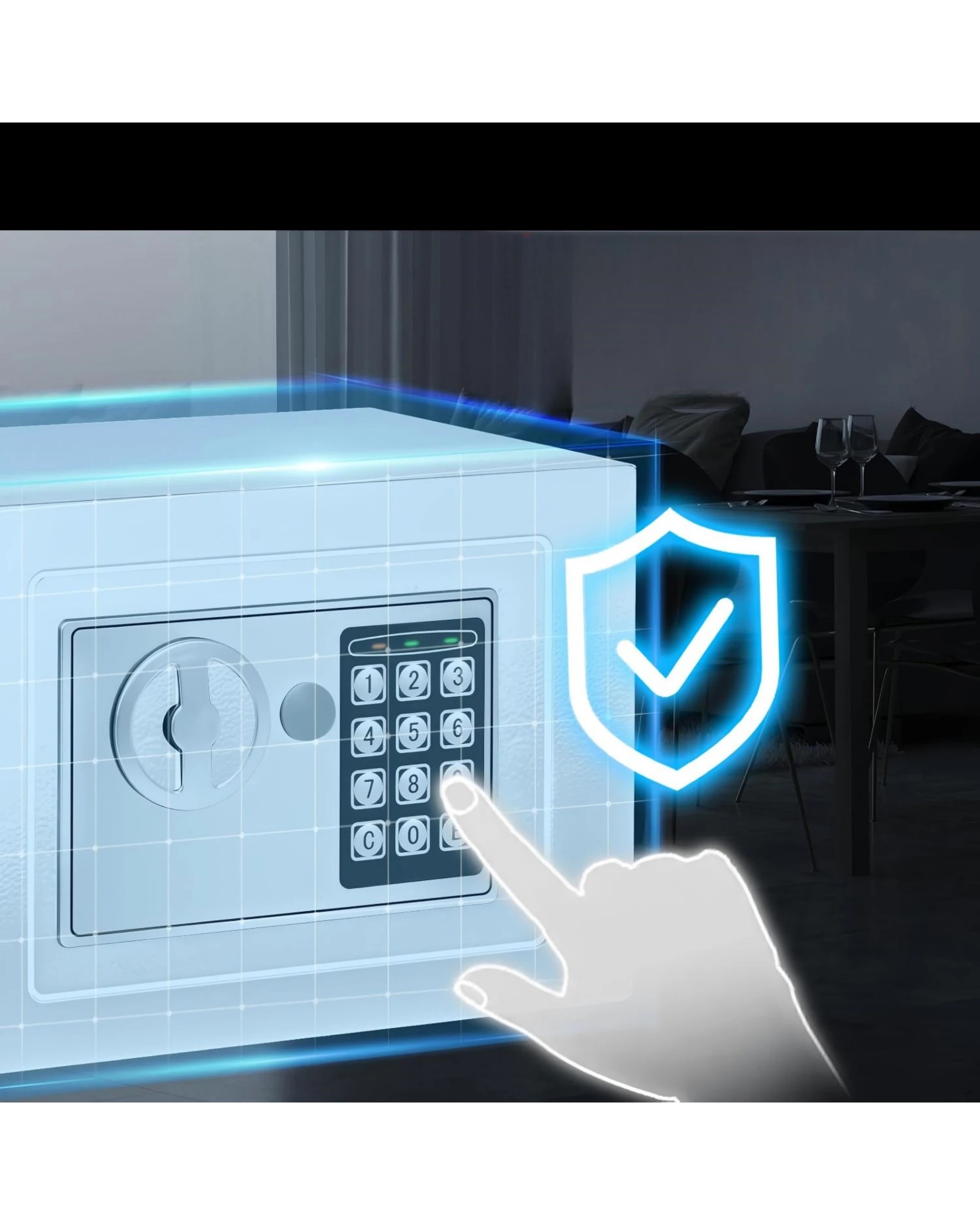 6 Advwin Security Safe and Lock Box 6.5 L/0.23 Cubic Feet - White, 6 of 8