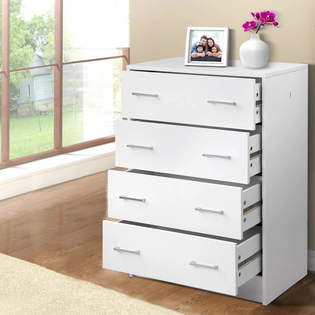 1 Artiss 4 Chest of Drawers - White, 1 of 10