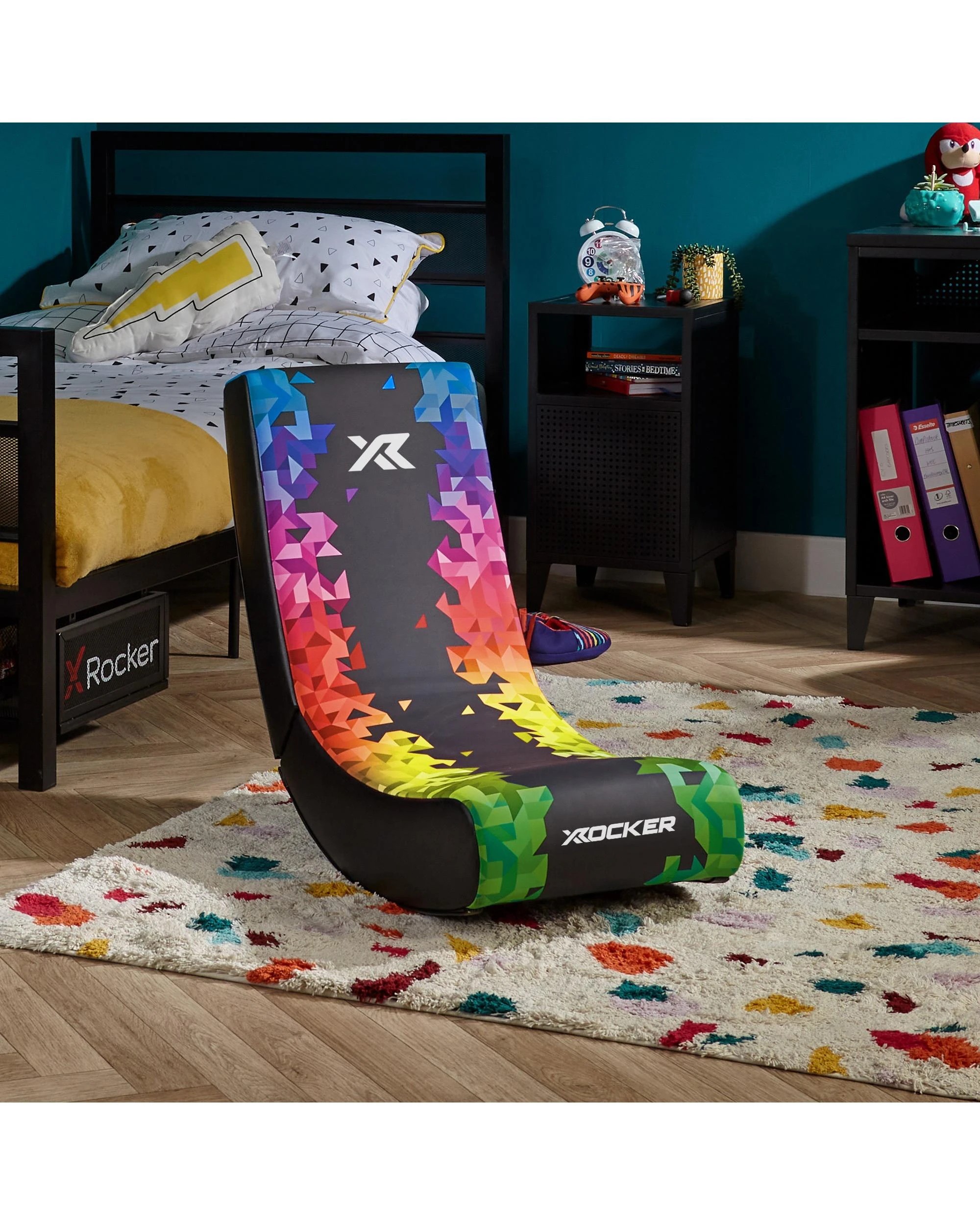 4 X Rocker Video Rocker Solo Gaming Chair - Prism - Black, 4 of 8