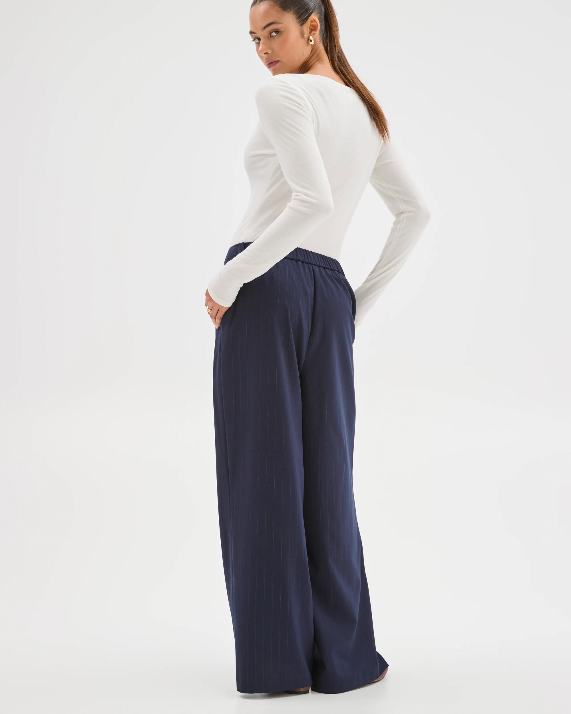7 Lily Loves Tailored Pants NAVY PINSTRIPE, 7 of 7