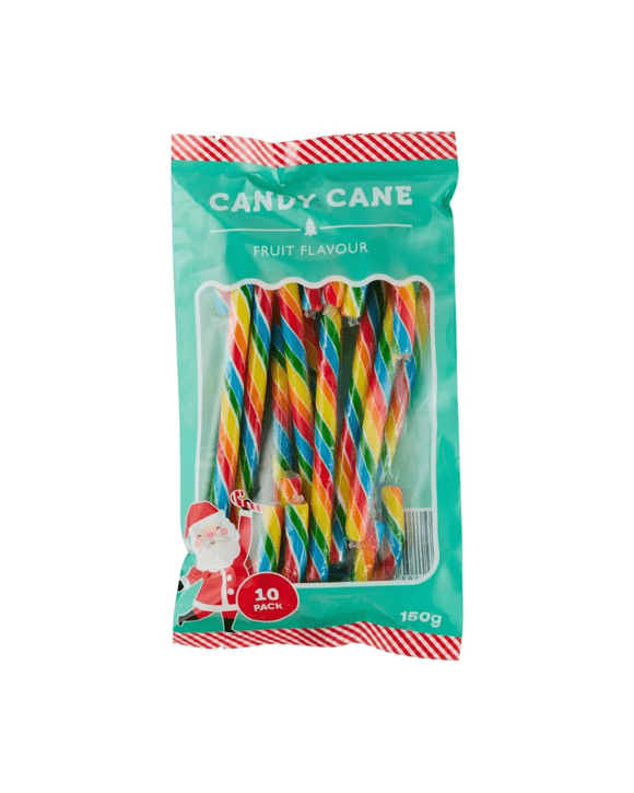 10 Pack Fruit Flavour Candy Canes 150g