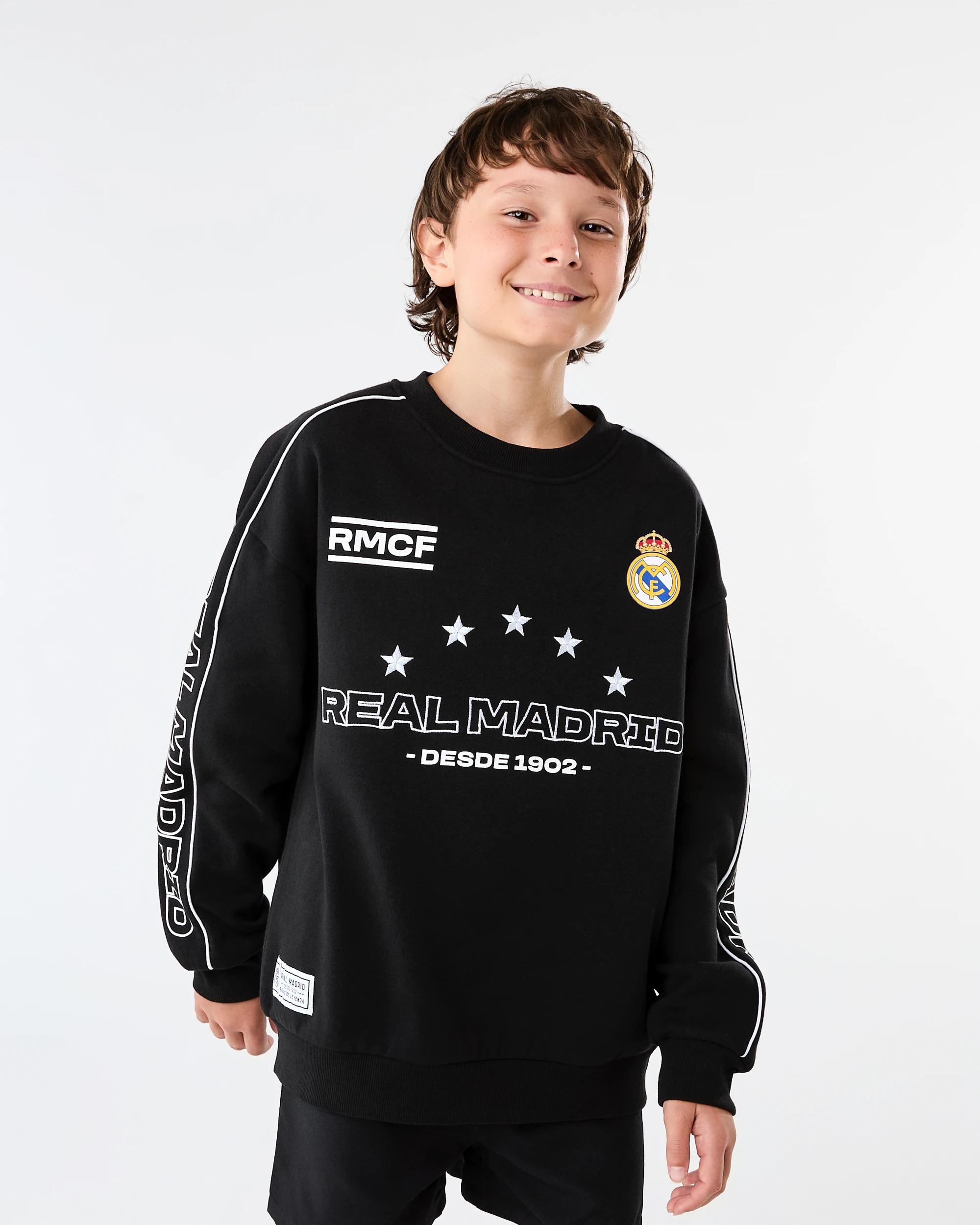 1 Real Madrid Youth Crew Neck Sweatshirt Black, 1 of 9